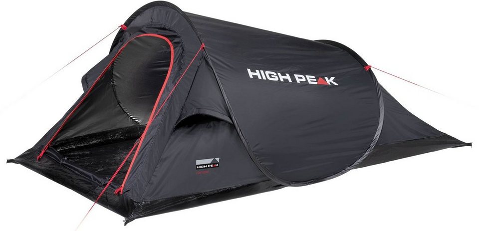 High Peak Wurfzelt Pop up Zelt Campo, Personen: 2 (mit Transporttasche),  Extra große Ventilation mit Abspann-Funktion