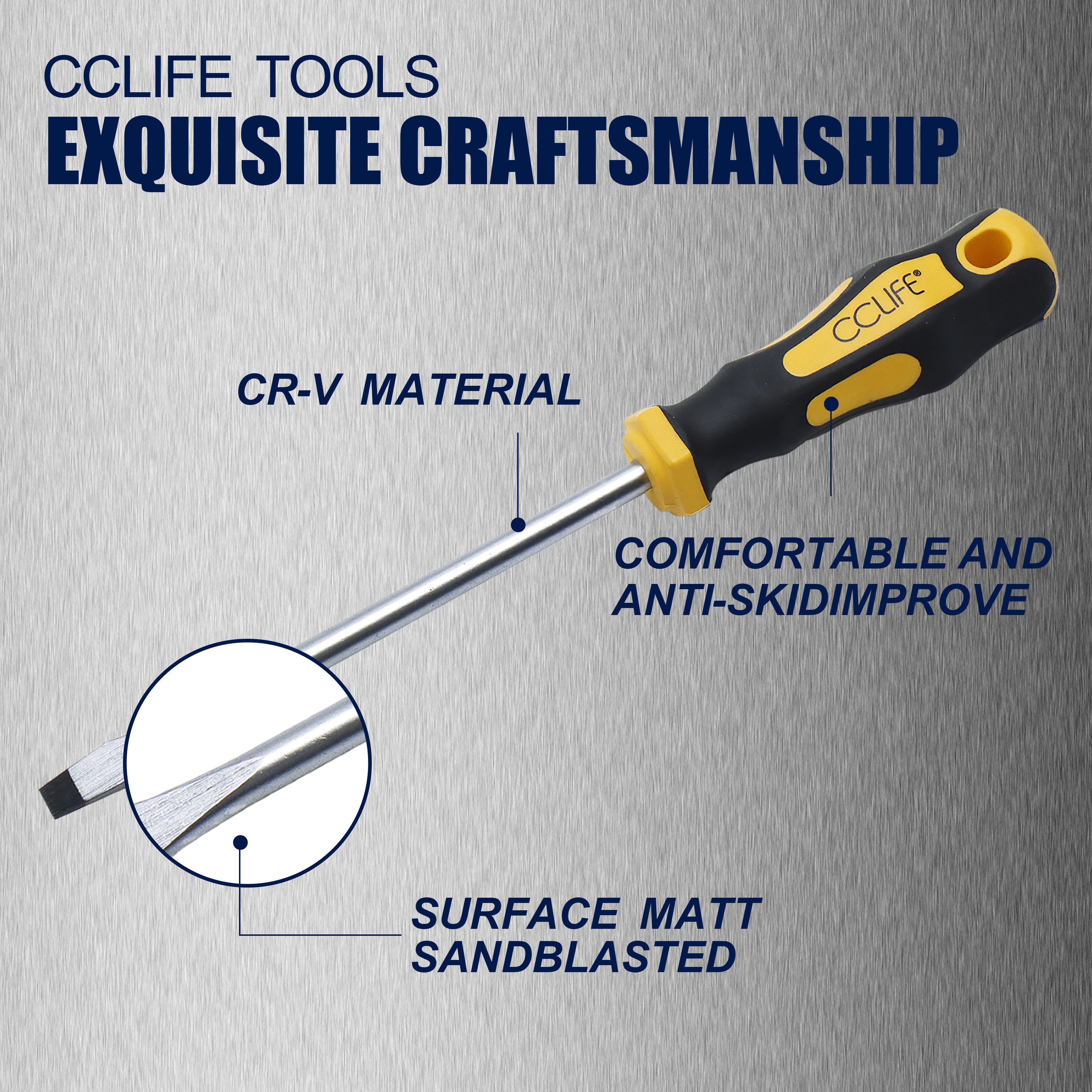 CCLIFE Bit-Schraubendreher Magnetischer Schraubenzieher mit Schlitz, Pozidriv Kreuzschlitz, (Set, 8 St), 1 – Bild 3 von 5