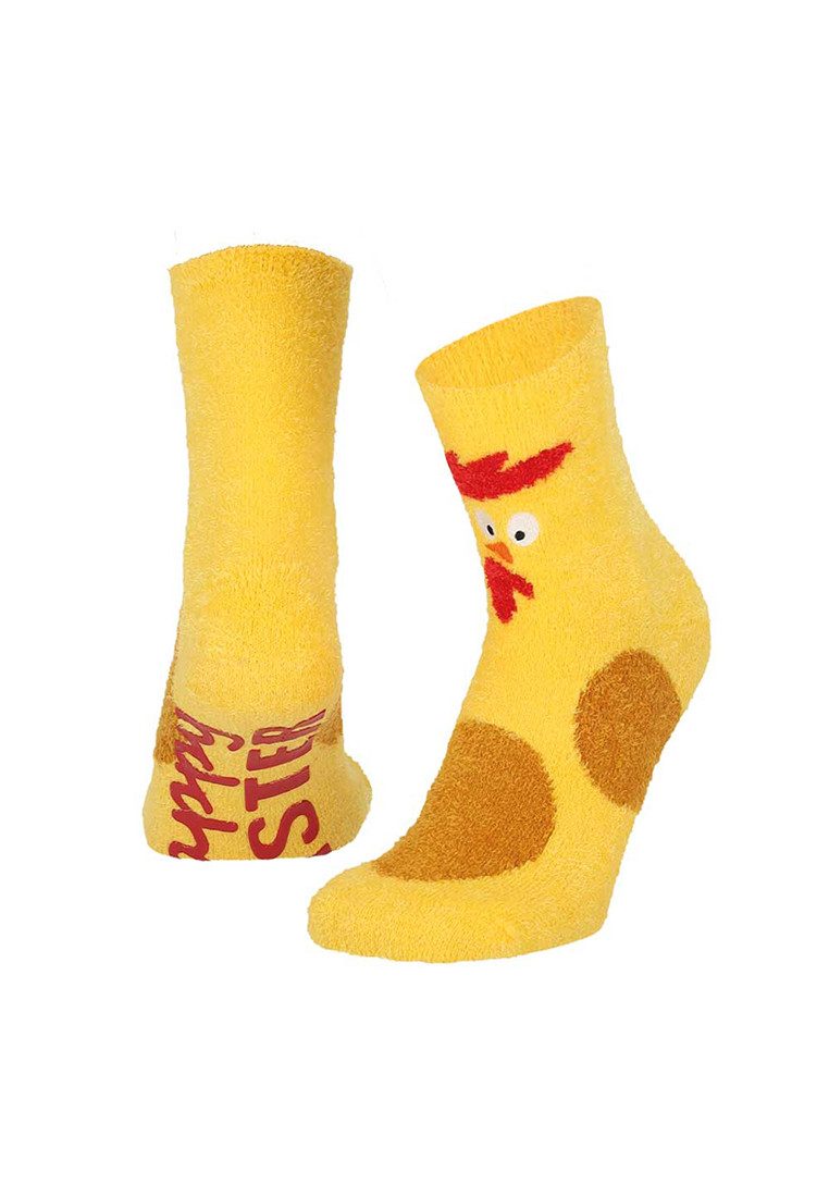 Yuhu ABS-Socken Damen Stoppersocken Kuschelsocken 1 Paar Oster Tiermotiv Geschenkbox