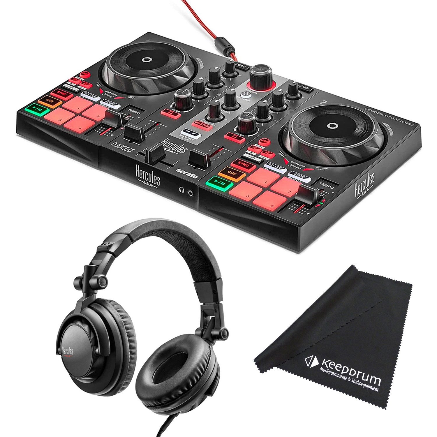 DJ Controller Hercules Inpulse 200 MK2 DJ-Controller mit DJ45 Kopfhörer