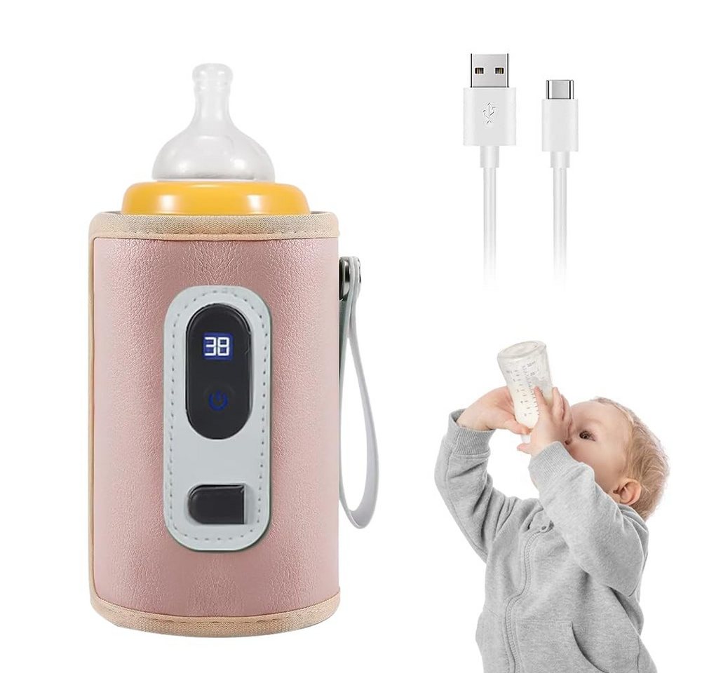 Coonoor Babyflaschenwärmer Tragbarer Baby Flaschenwärmer,USB Flaschenwärmer, Einstellbare Temperatur Babyflaschenwärmer
