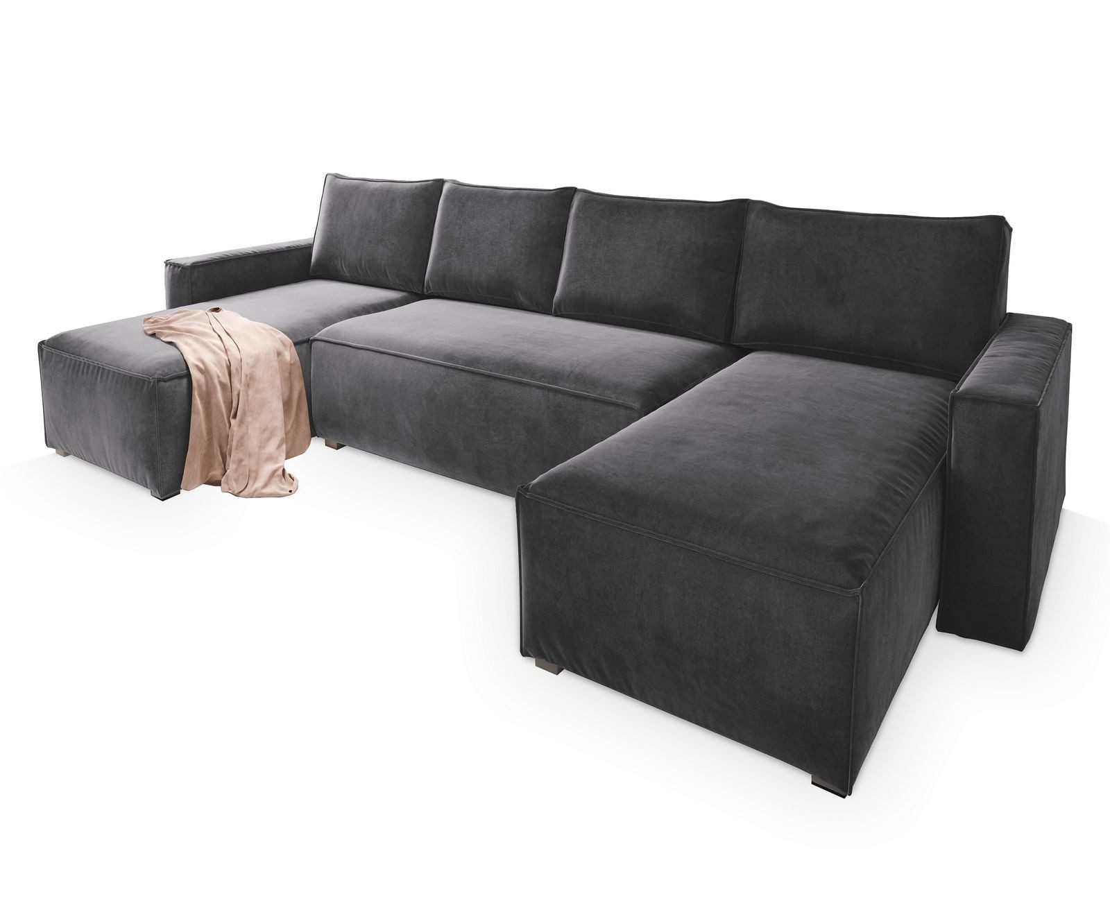 Masseno Ecksofa DENI mit Schlaffunktion U-Form, Sofa mit Bettkasten