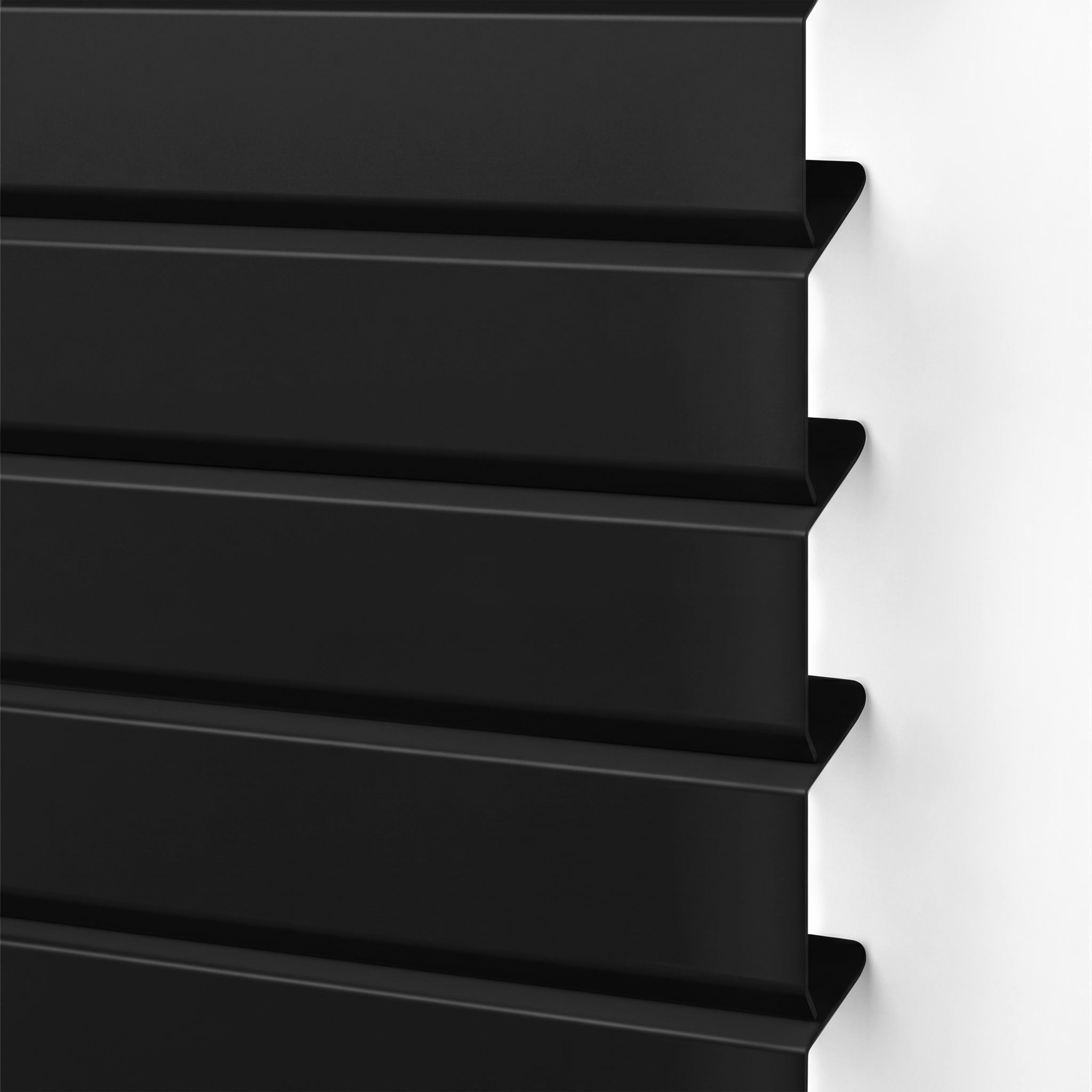 Victoria M. Jalousie LightLess Prime Aluminium-Jalousie 50x130 cm Schwarz matt, mit Bohren, ohne Bohren, geklemmt oder verschaubt, L Profil 25 mm Lamellen, feuchtigkeitsbeständig, verdunkelnd