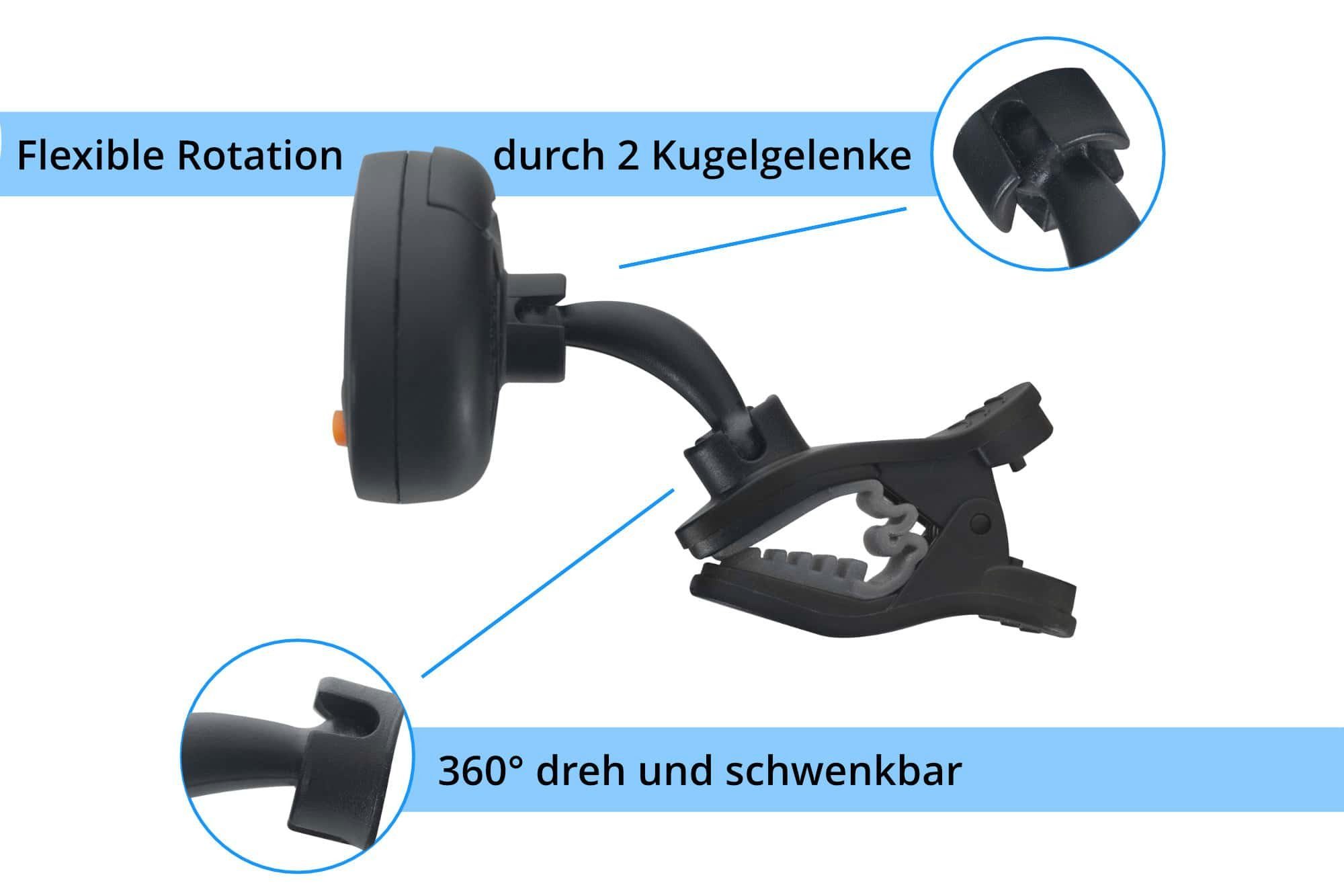 Classic Cantabile Stimmgerät T-36 Mini-Multi-Color Clip Tuner, (inkl. Knopfbatterie, 2-tlg), mit 5 Stimmmodi - geeignet für Gitarre, Bass, Ukulele & Violine