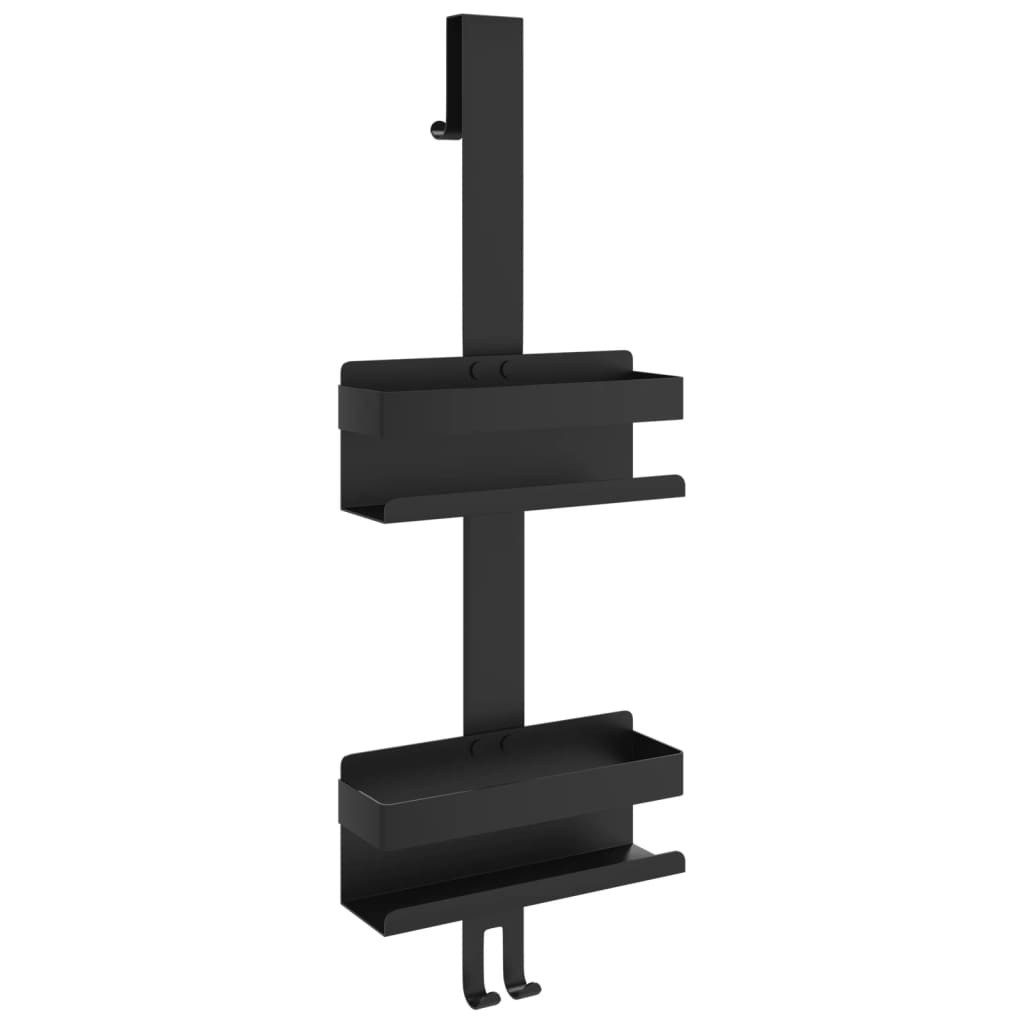 vidaXL Badregal Duschcaddy Hängend Mattschwarz Gebürsteter Edelstahl 304