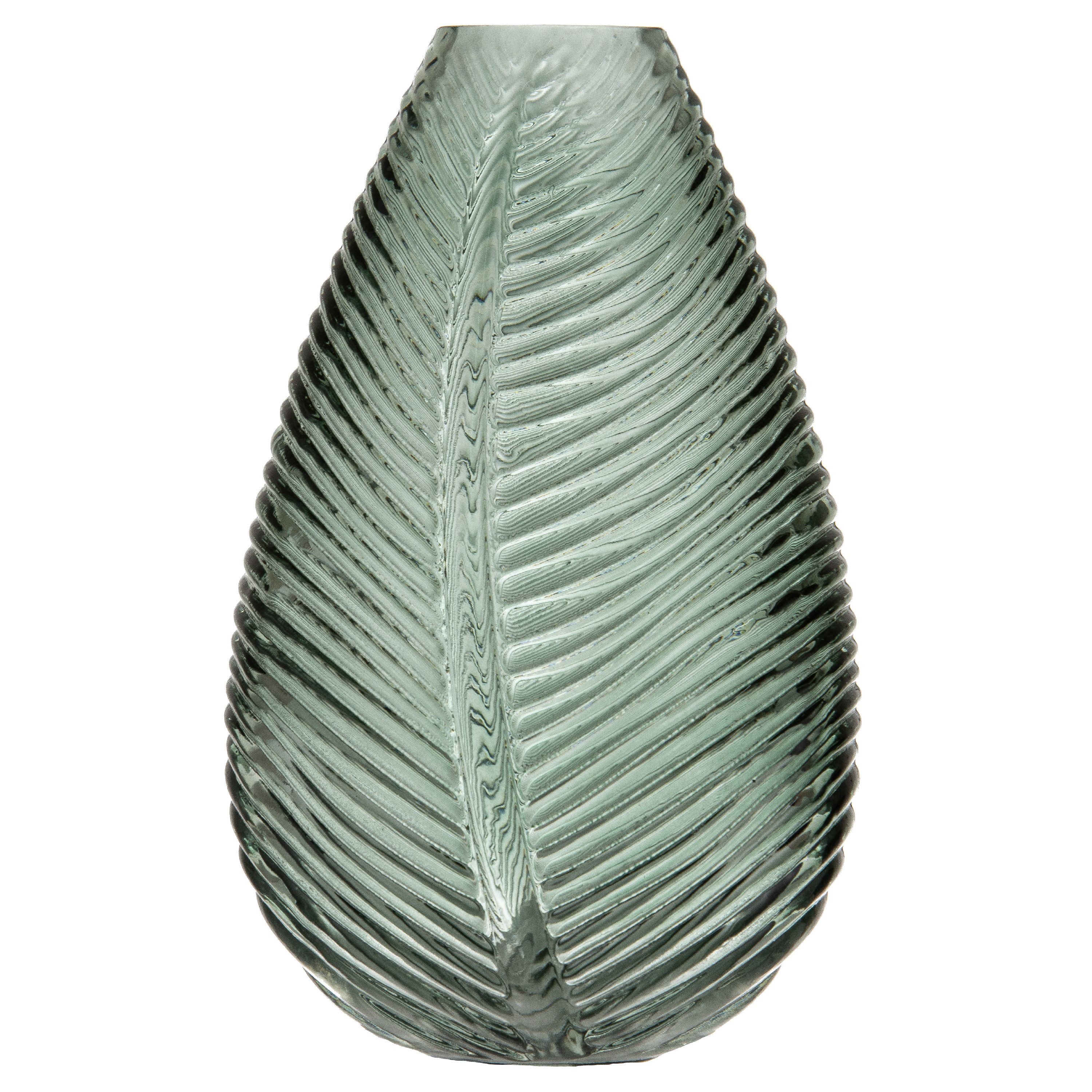 Ladelle Dekovase, mit Blattdesign,Dekoration, Modern, Glas, 21x19,5x22,5cm