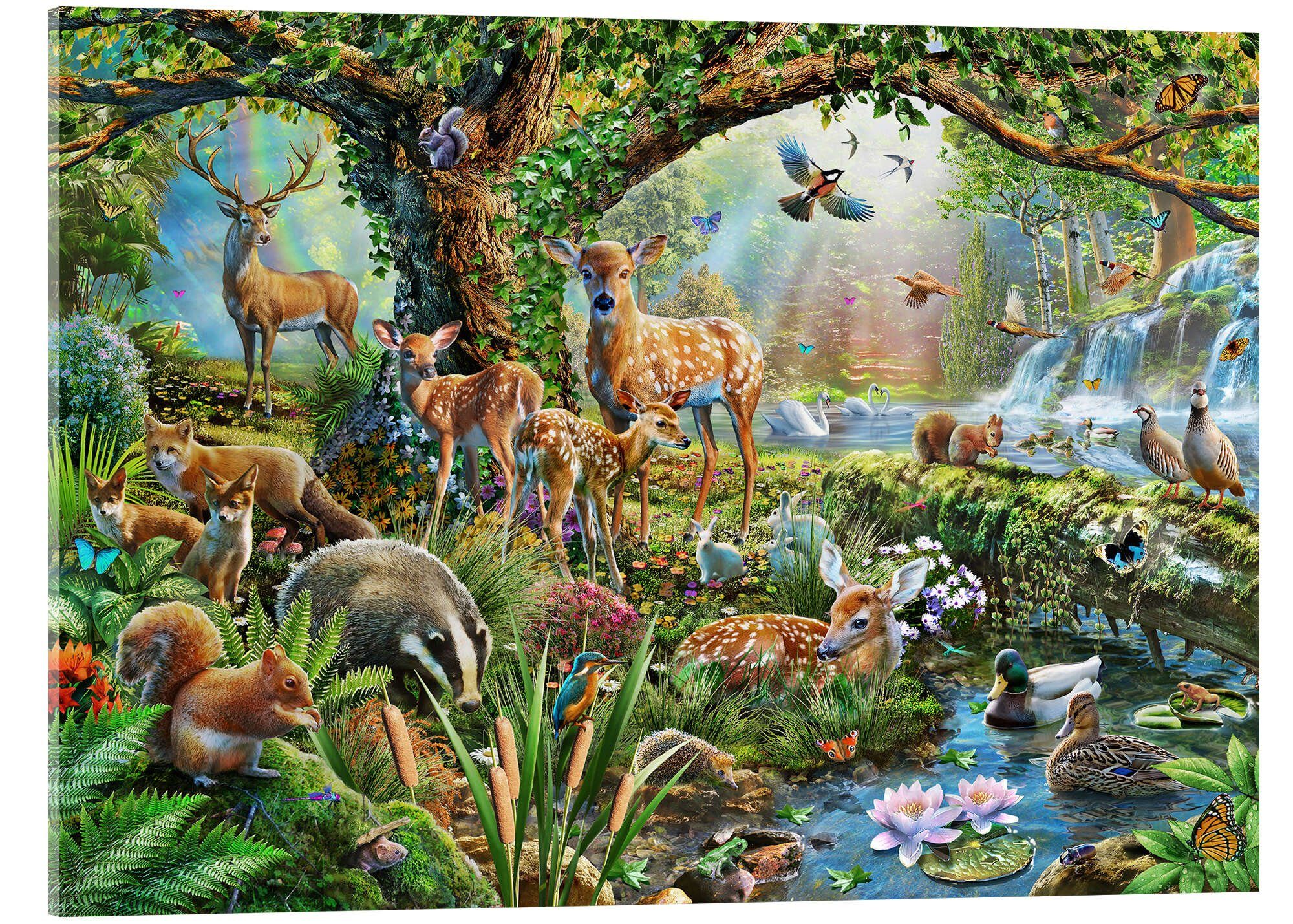 Posterlounge Wandbild Waldtiere, Adrian Chesterman, erhältlich als Poster, Leinwandbild, Wandsticker oder Acrylglasbild