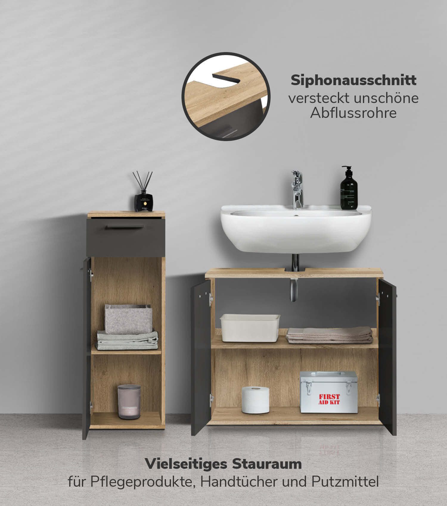 mokebo Badmöbel-Set Der Steuermann, (2-teilig), Unterschrank & Beistellschr günstig online kaufen