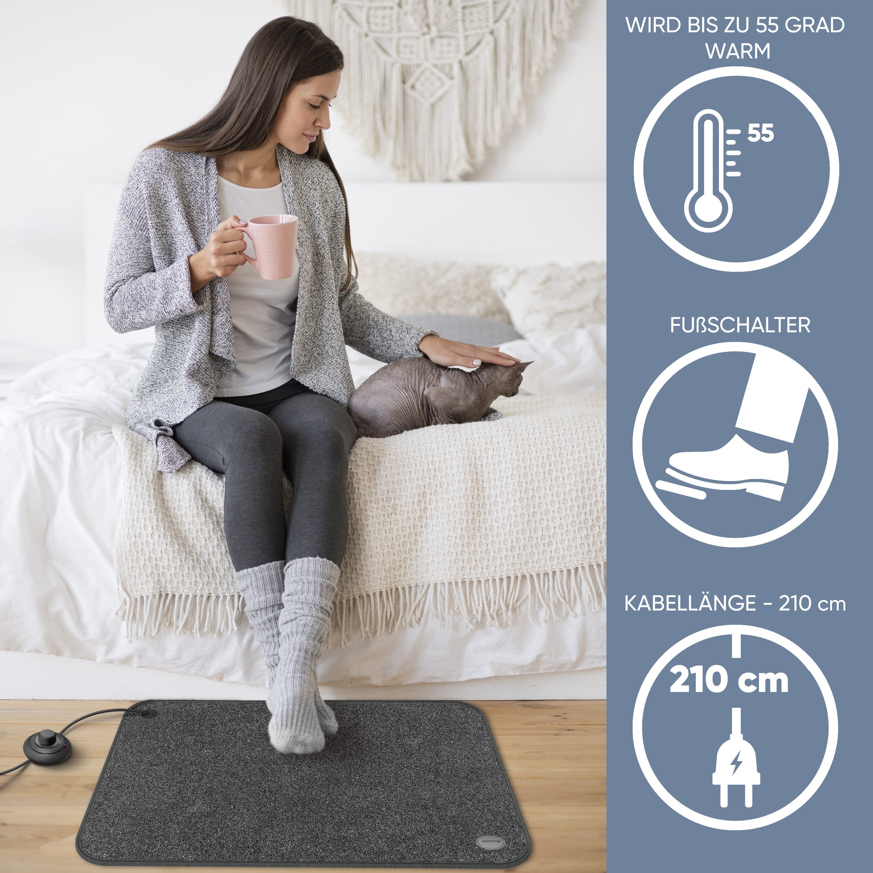 Björn&Schiller Heizmatten elektrischer Heizteppich für Füße 40x60 cm für Bü günstig online kaufen