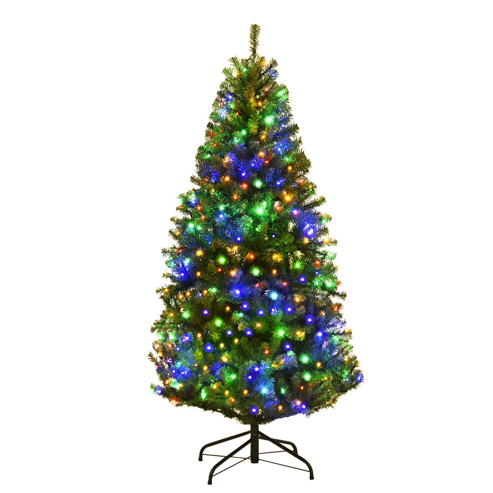 COSTWAY Künstlicher Weihnachtsbaum, 100 LED mit 11 Modi & 5 Farbwechsel