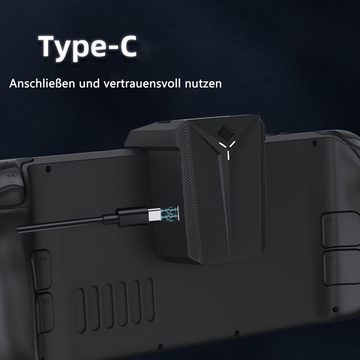 Tadow Heizkörper Kühlgebläse für Steam Deck,Steam Deck-Zubehör,Lüfter,Schwarz, 3 einstellbare Geschwindigkeiten,Hohe Geschwindigkeit,2000mAh