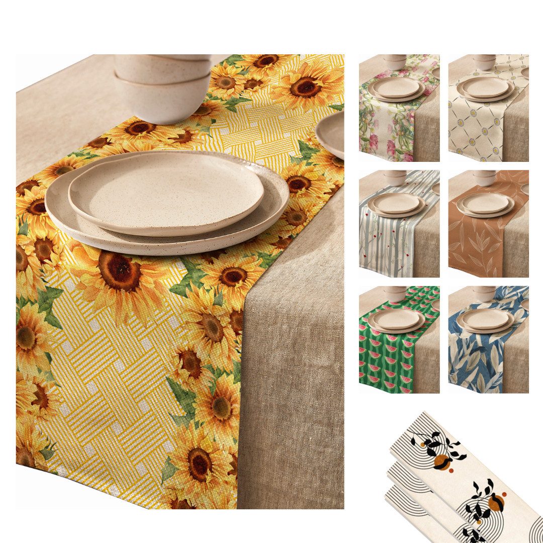LIVINA HOME Tischläufer Premium Tischdecke abwaschbar, Tischband, moderne Leinenoptik Decke, Tischtuch, Gartentischdecke, Tafeltuch, Oster Deals Sale!