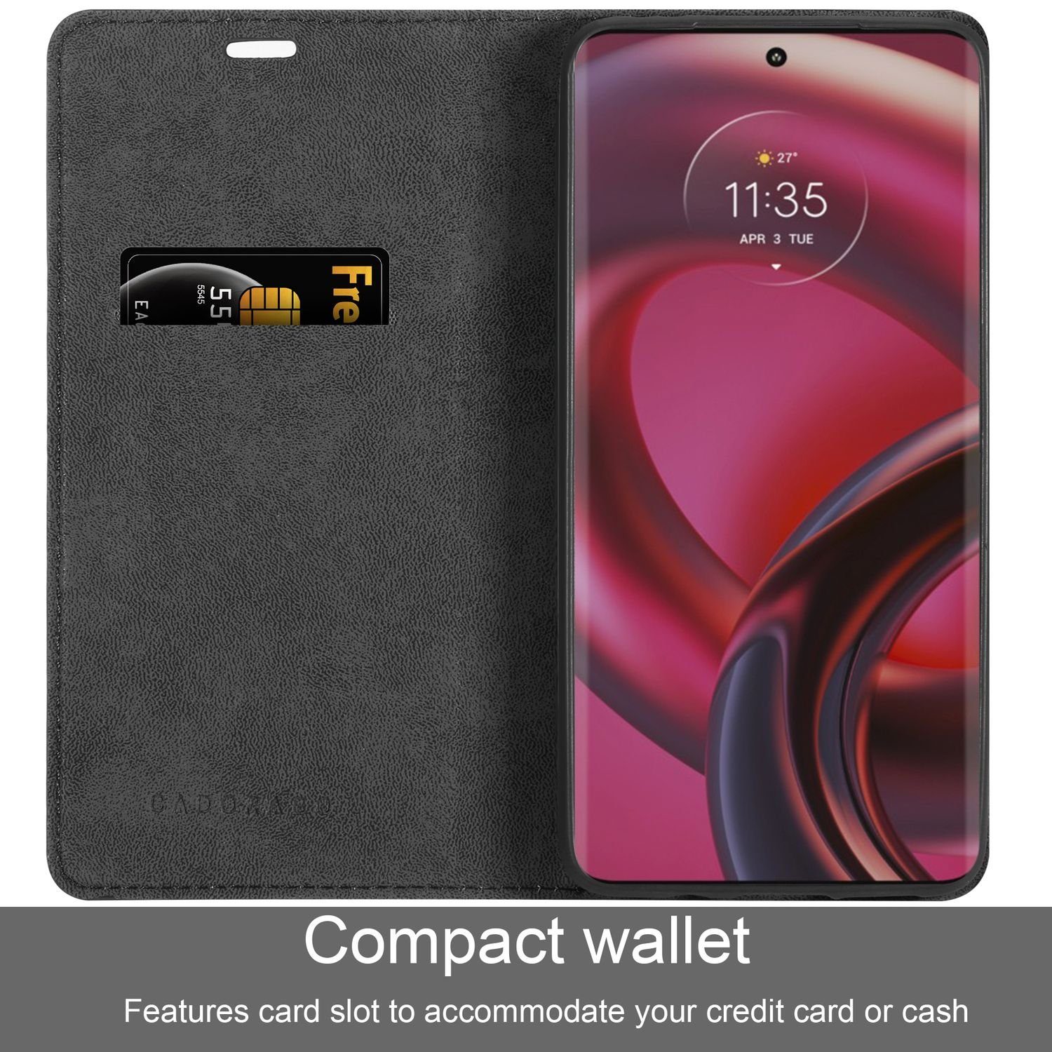 Cadorabo Handyhülle für Motorola EDGE 30 FUSION Hülle Motorola EDGE 30 FUSION, Hülle Schutzhülle mit Standfunktion, Magnetverschluss und Kartenfach