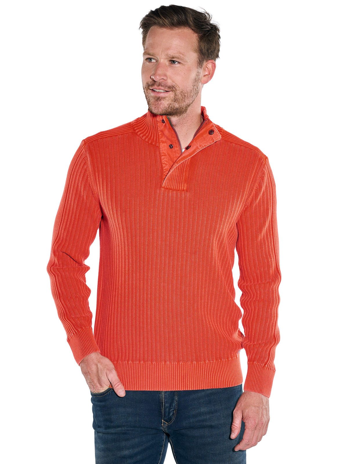 Engbers Stehkragenpullover Herren Pullover Polokragen, Orange