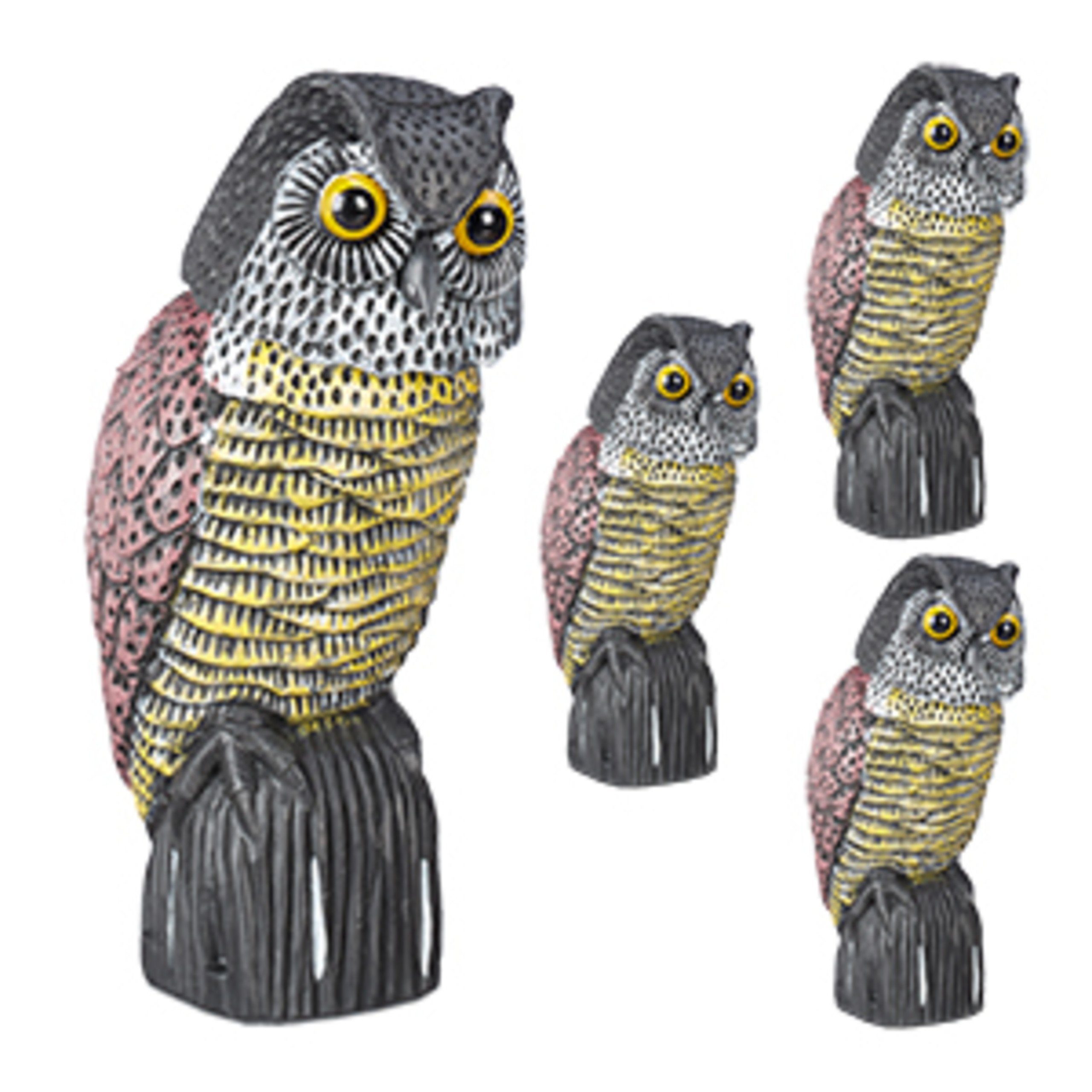 relaxdays Gartenfigur 4 x Vogelschreck Eule