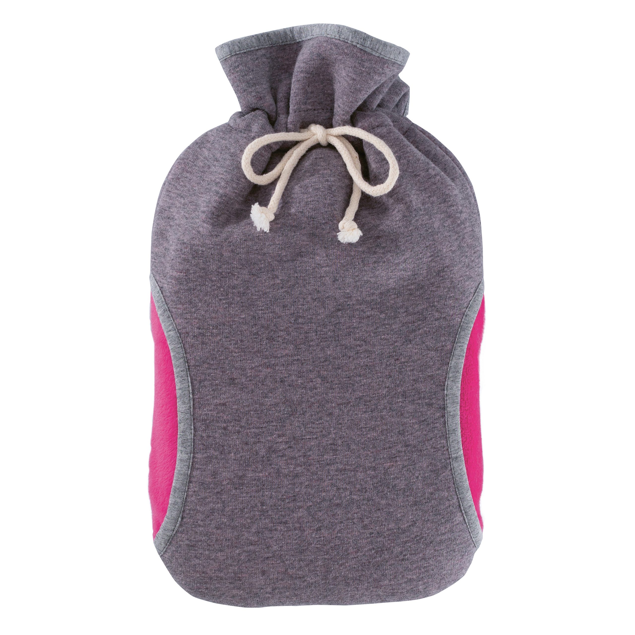 Hugo Frosch Wärmflasche Öko 2,0 l formstabil Made in Germany mit Muff-Bezug, Made in Germany, formstabil, Öko, auslaufsicher, waschbarer Bezug