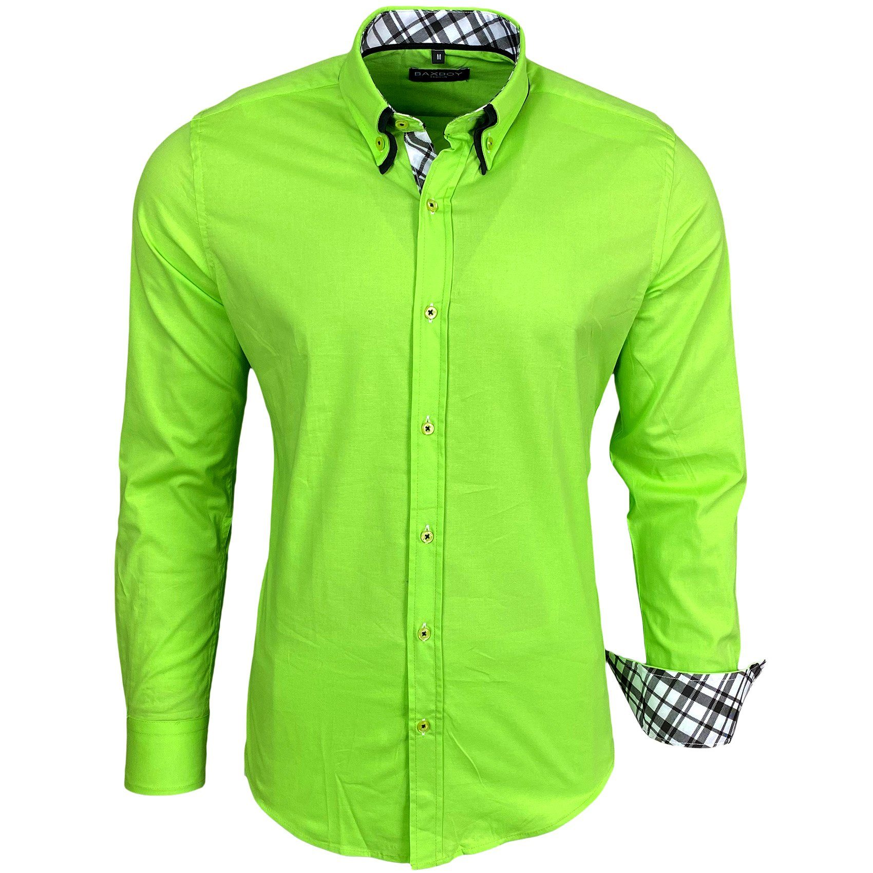 Baxboy Langarmhemd Baxboy Herren Hemd Kentkragen günstig online kaufen