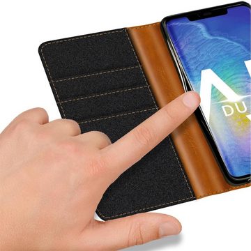 CoolGadget Handyhülle Denim Schutzhülle Flip Case für Huawei Mate 20 Pro 6,4 Zoll, Book Cover Handy Tasche Hülle für Mate 20 Pro Klapphülle