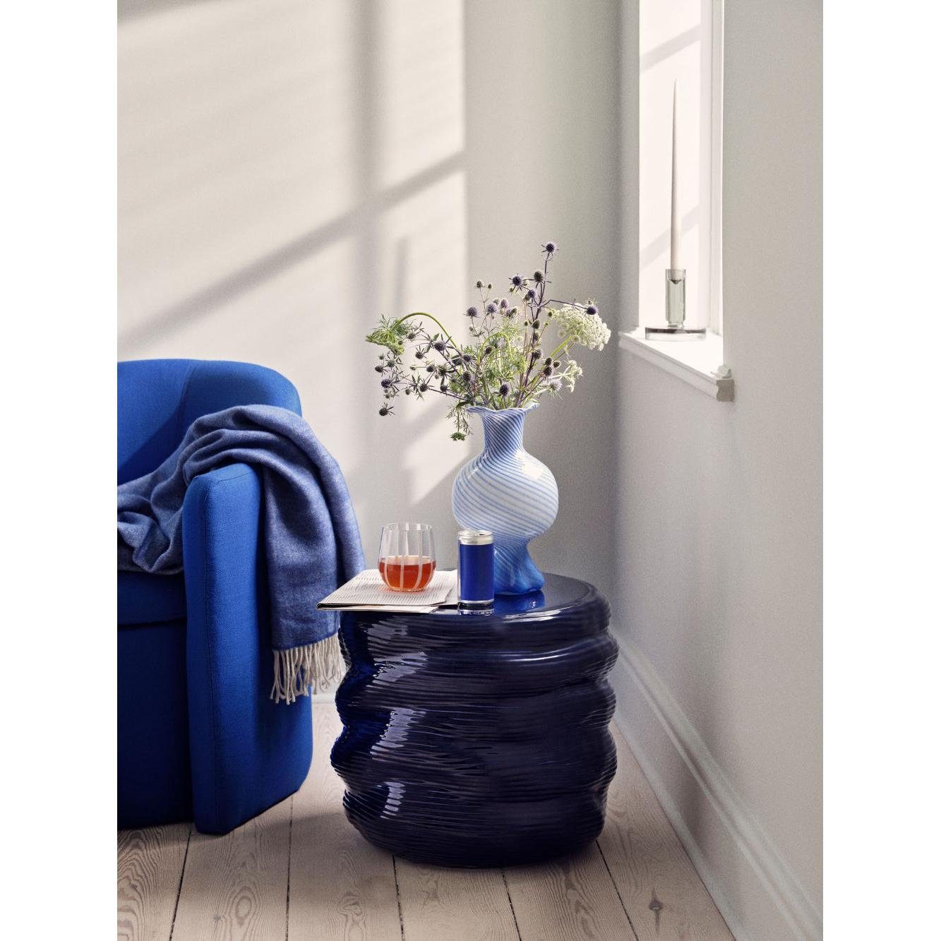(17,5x30 Blue/Off-White Vase Broste Mella Intense Glas Copenhagen Dekovase cm)