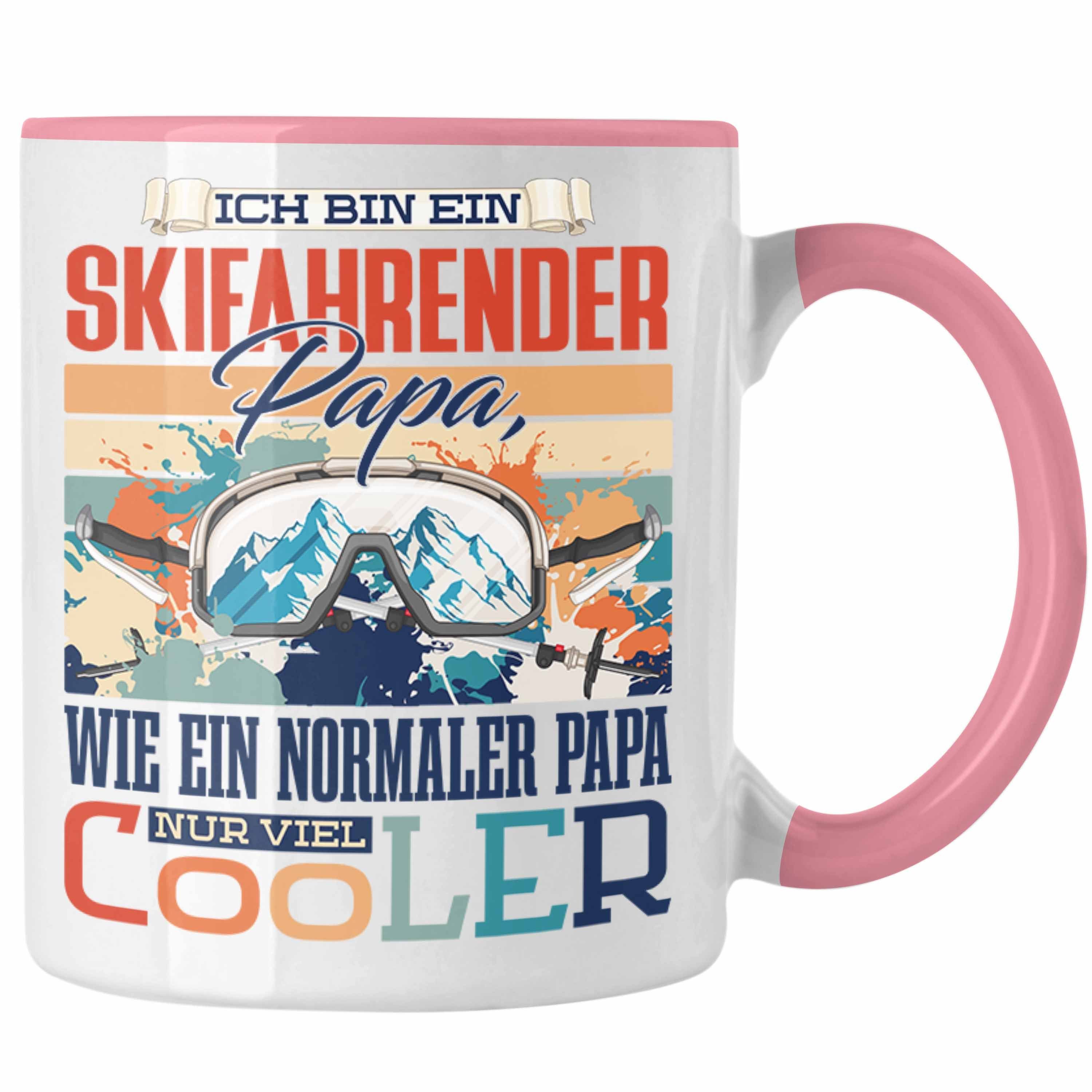 zum Tasse Vat Geschenk Vater Geschenkidee Ski-Fahren Tasse Trendation - Papa Trendation Rosa