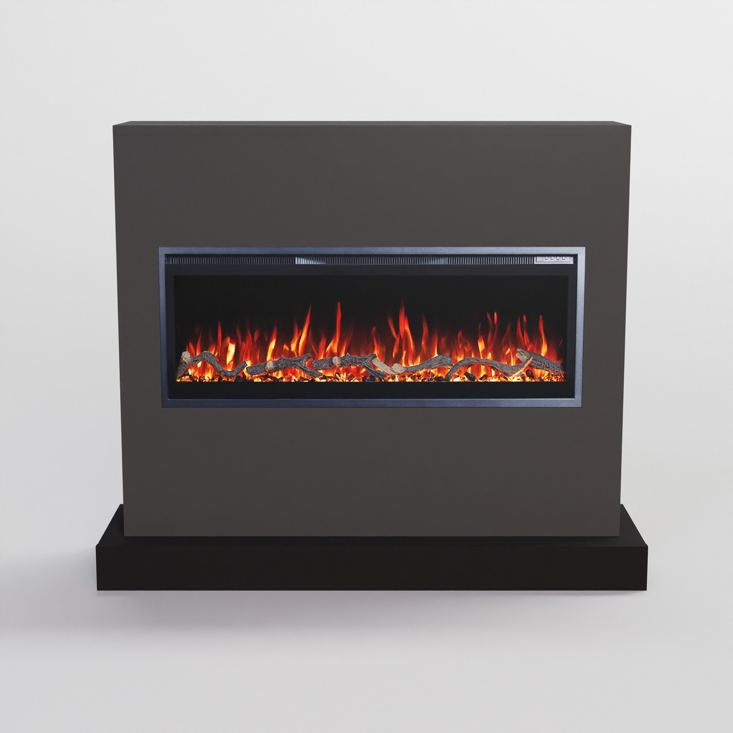 GLOW FIRE Elektrokamin Zeus weiß / grau / schwarz ZEUS LED Kamin mit Heizung, Elektrischer Kamin mit 3D Feuer mit Heizung, 2 Dekorationen