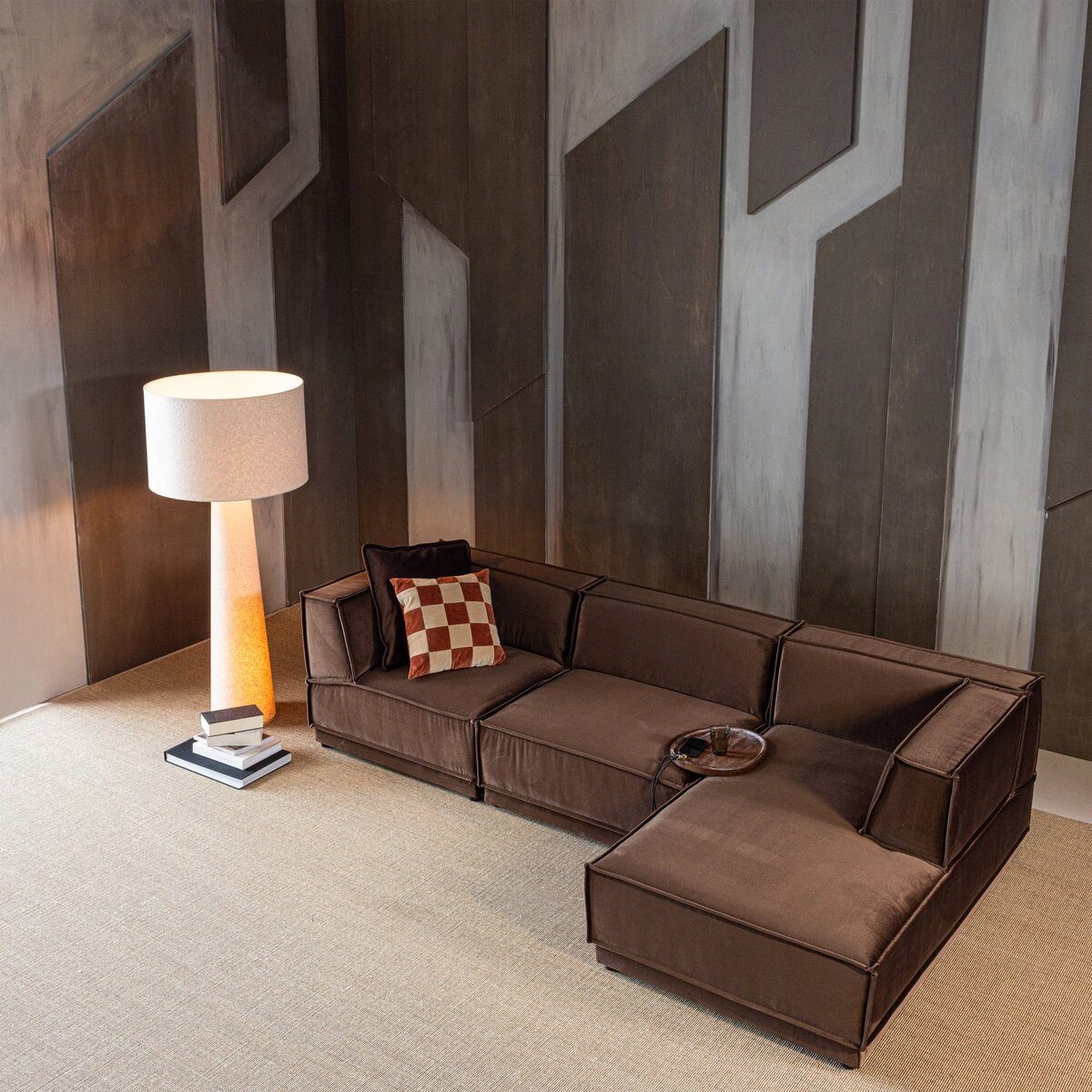 WOOOD Ecksofa, Geräumige Sitzfläche, bequem und weich gepolstert