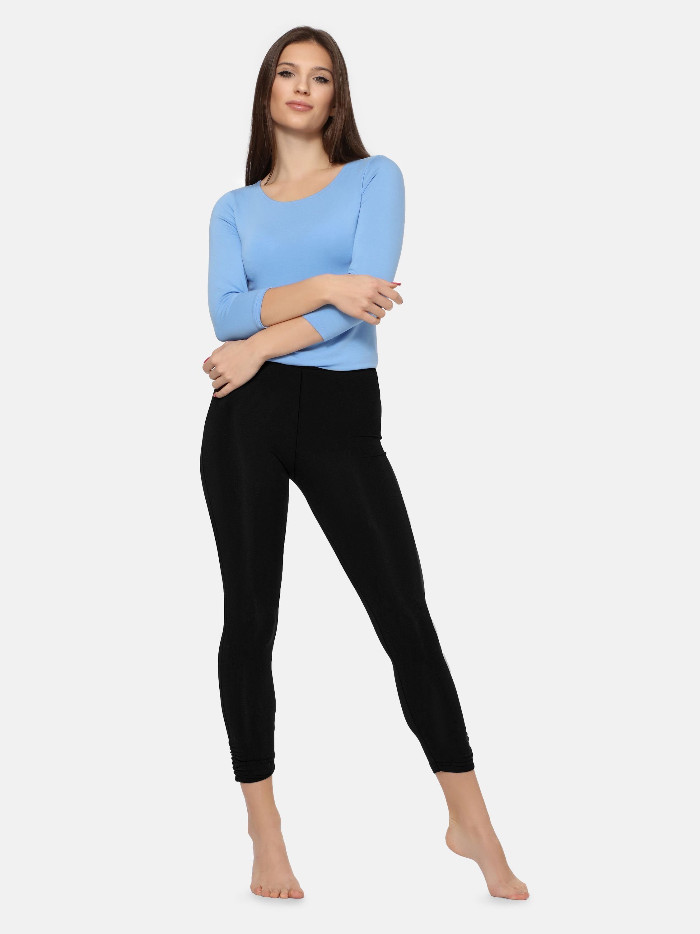 Merry Style Leggings Damen 7/8 Hosen mit Falten MS10-424 (1-tlg) elastischer Bund