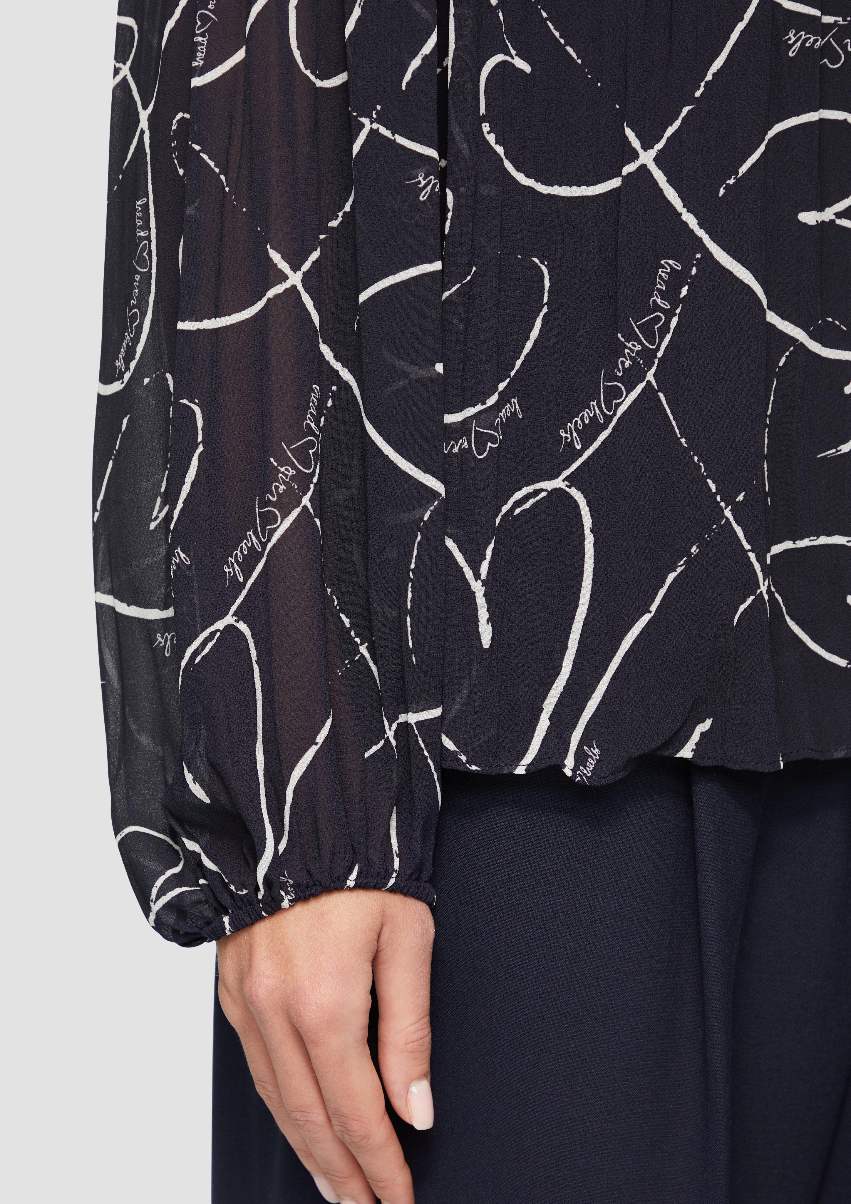 s.Oliver BLACK LABEL Langarmbluse Plissierte Chiffonbluse günstig online kaufen
