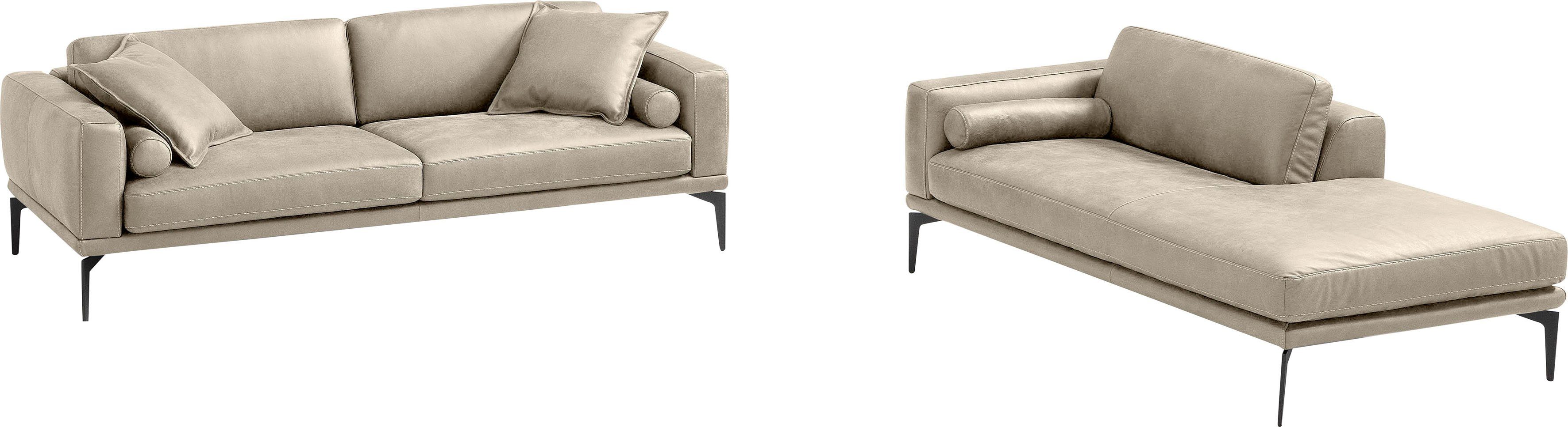 Egoitaliano Polstergarnitur Masu, Design trifft sensationellen Sitzkomfort, Höhe der Rückenkissen und Sitztiefe verstellbar, 3 Rollkissen