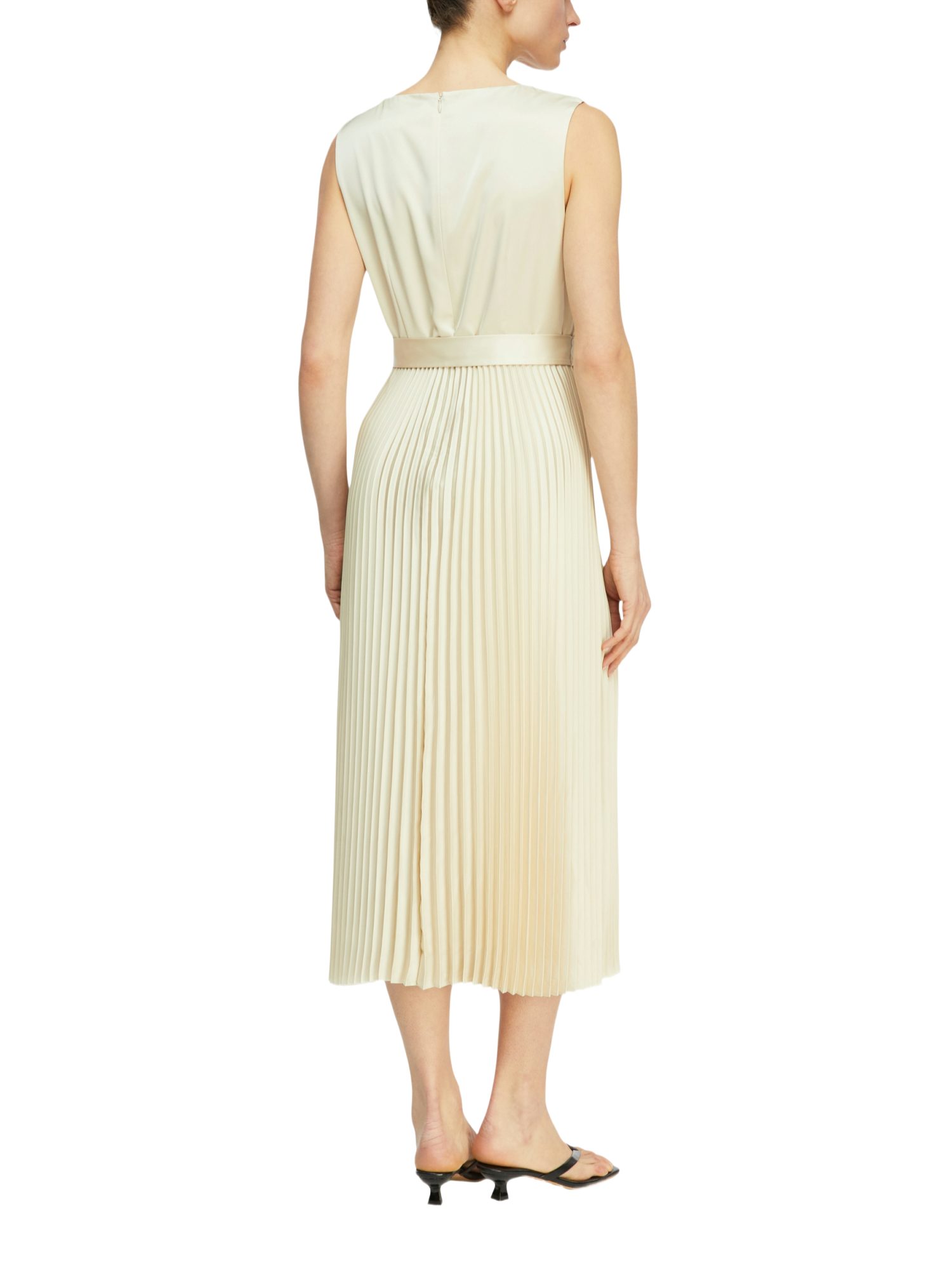 comma Maxikleid natur,Festlich,Polyester,Unifarben,U-Boot,Ärmellos