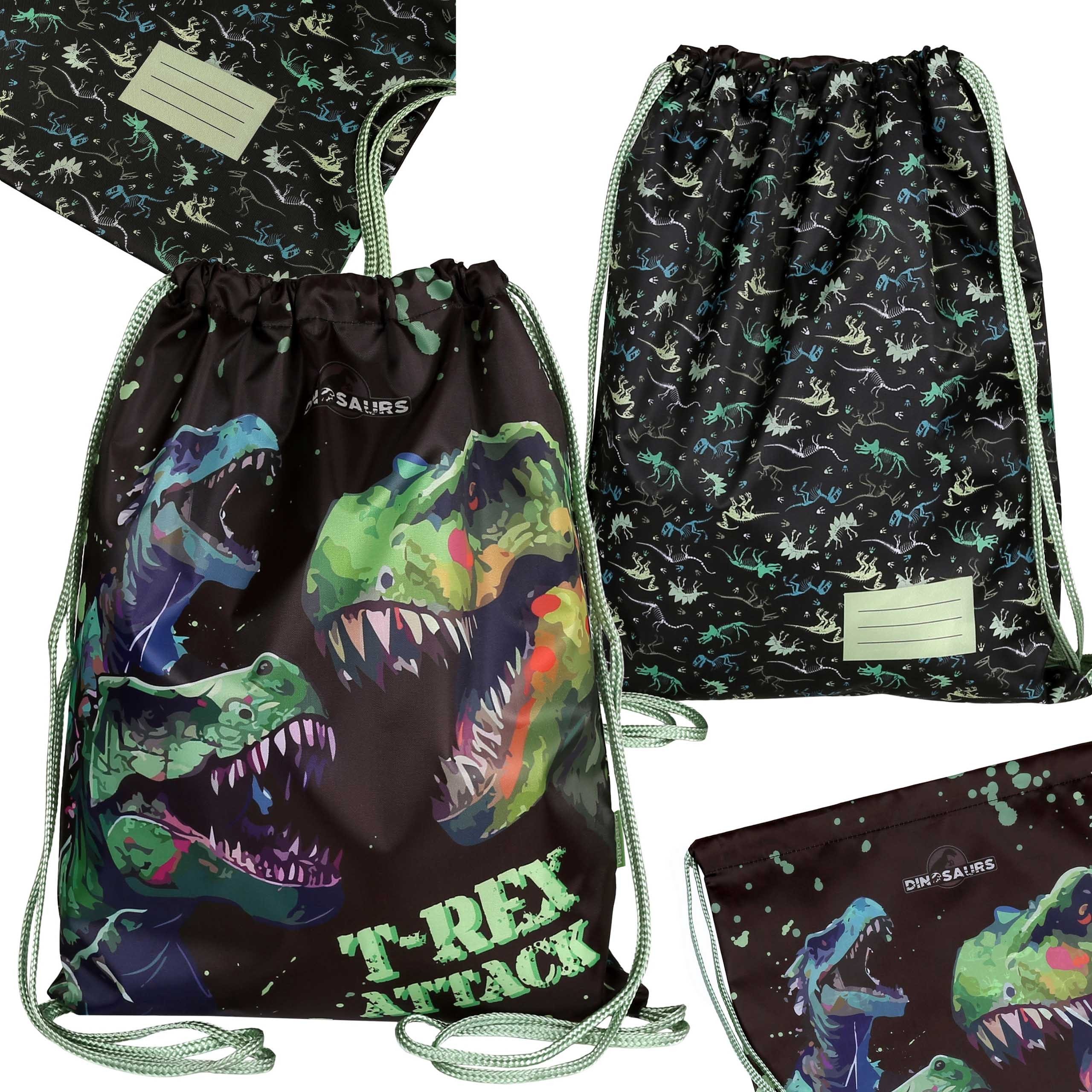 Turnbeutel Dinosaurier Turnbeutel für Jungen, 34x43 cm, Sportbeutel Schule
