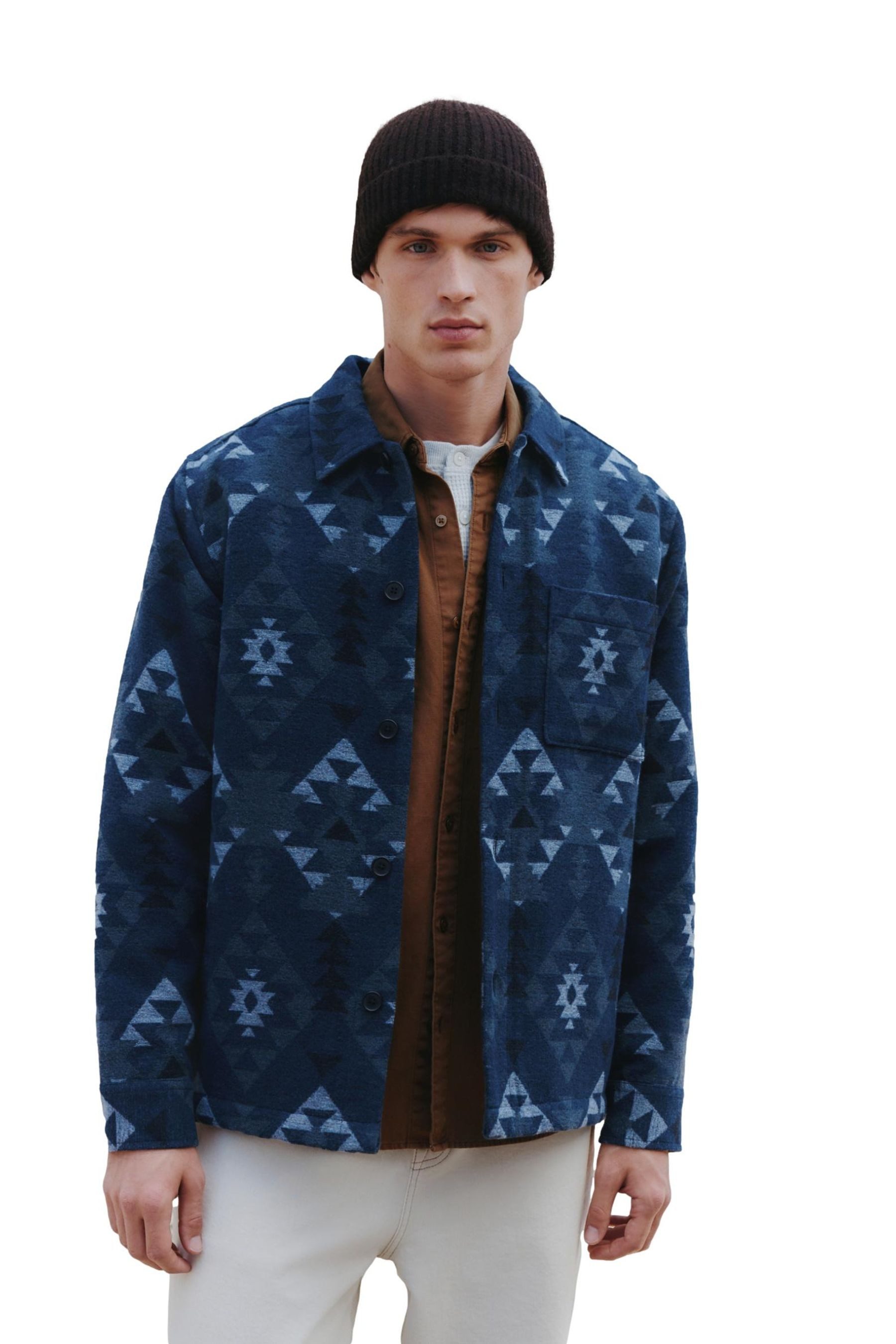 Next Hemdjacke Hemdjacke im Navajo-Stil mit Borgfutter (1-St)