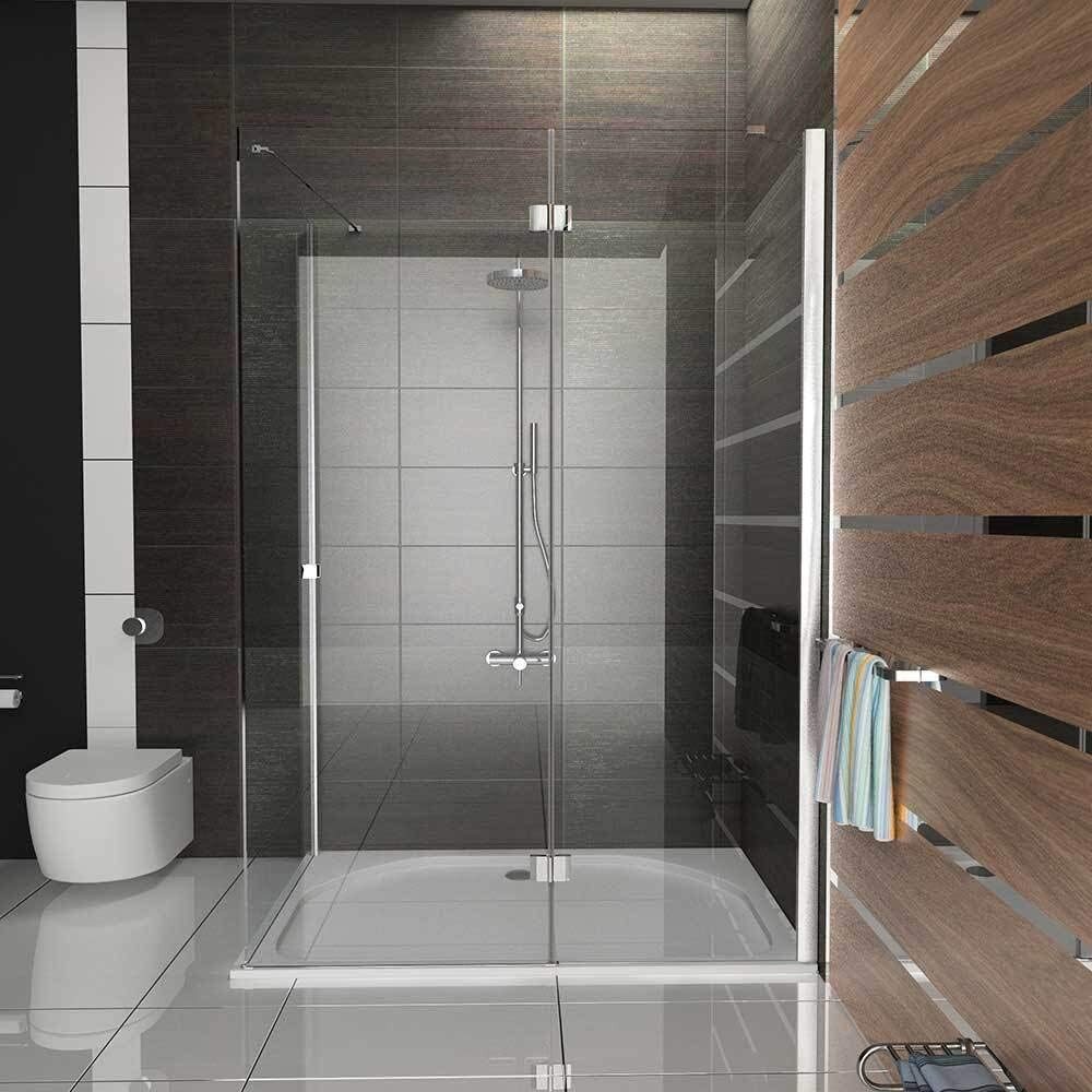 Alpenberger Eckdusche mit Nano - Duschkabine Duschabtrennung aus Glastür un günstig online kaufen