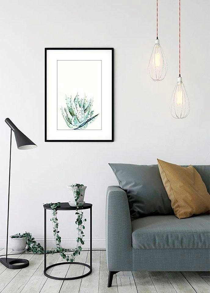 Pflanzen Blätter, St), Watercolor, Aloe Wohnzimmer (1 Kinderzimmer, Schlafzimmer, Poster Komar