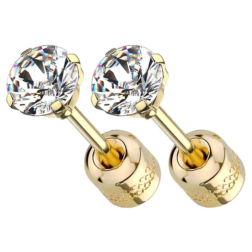 Paar Ohrstecker Gesundheitsstecker Ohrringe Erststecker Chirurgenstahl mit Kristall
