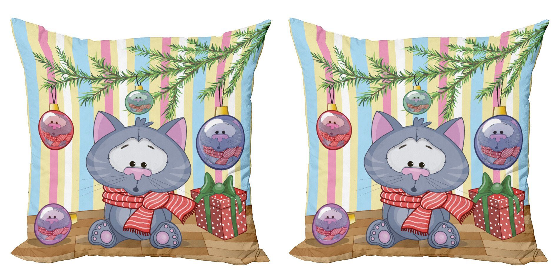 Großes Schnäppchen! Kissenbezüge Modern Accent Doppelseitiger Digitaldruck, Stück), Baum Abakuhaus und Geschenk Weihnachten (2 Kitten