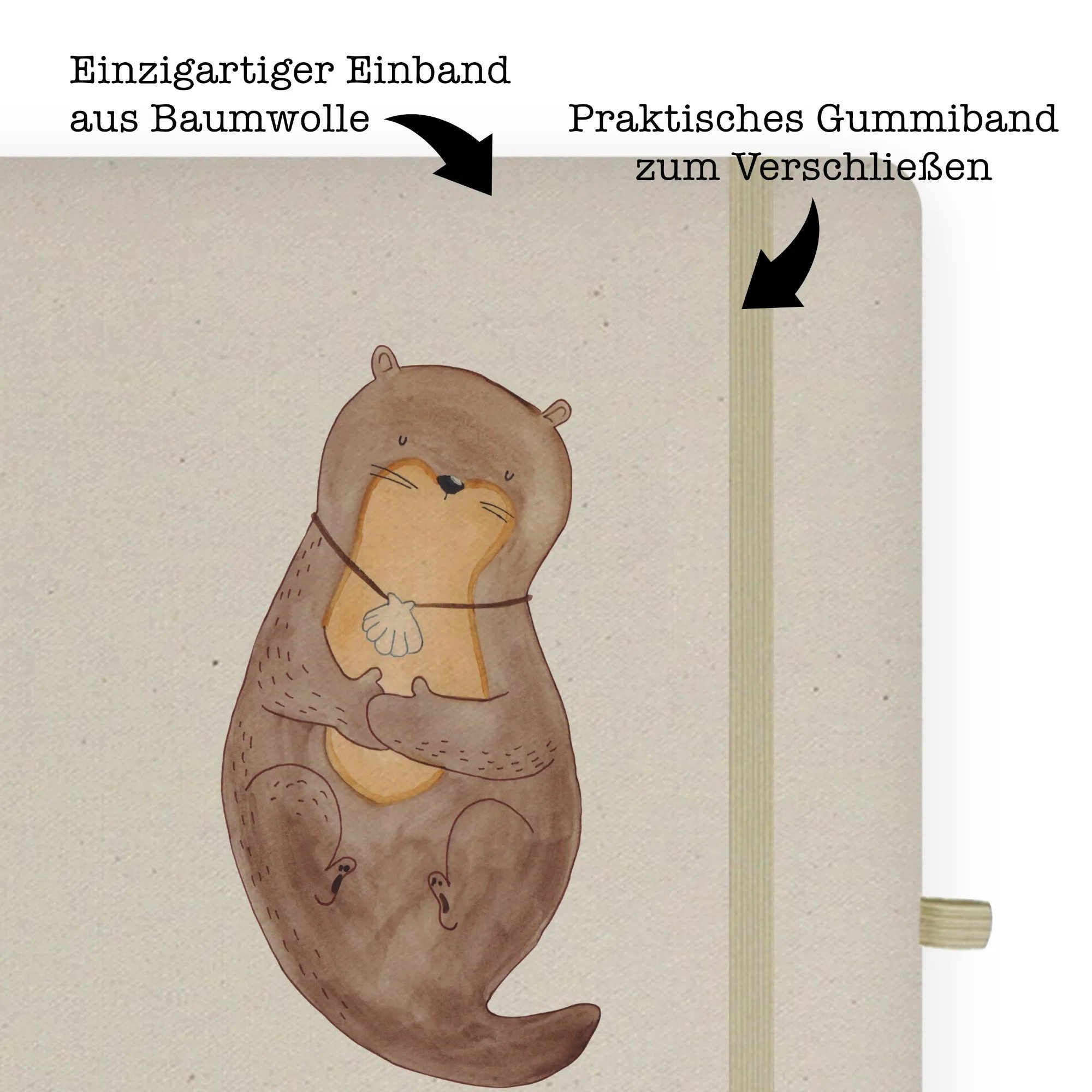 Thumbnail - Mr. & Mrs. Panda Notizbuch Otter Muschel - Transparent - Geschenk, DIN A4 Notizbuch Kreativ, nie Mr. & Mrs. Panda, Kreat...