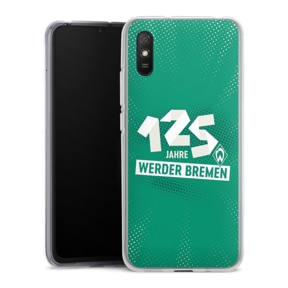 DeinDesign Handyhülle 125 Jahre Werder Bremen Offizielles Lizenzprodukt, Xiaomi Redmi 9A Silikon Hülle Bumper Case Handy Schutzhülle