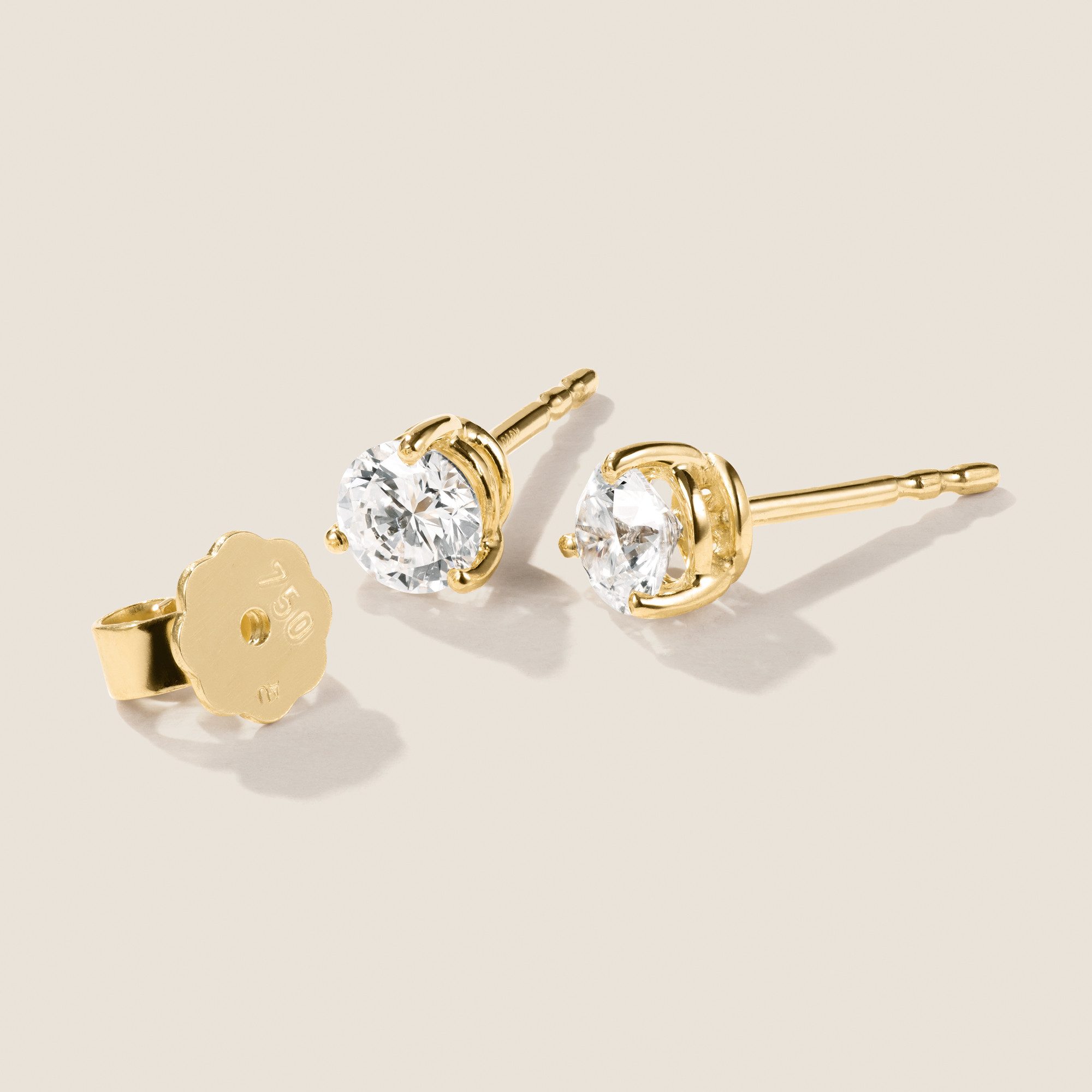 Webgoldschmied Paar Ohrstecker Diamant Ohrstecker 750 Gelbgold 0,80 ct G/VS, direkt aus meiner Goldschmiedemeisterwerkstatt