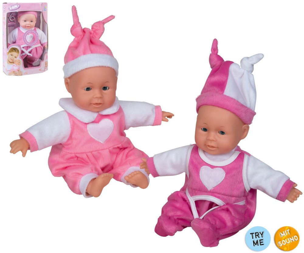 Happy People Babypuppe Puppe mit Schlafaugen Baby 30cm mit Sound 2fach sort günstig online kaufen