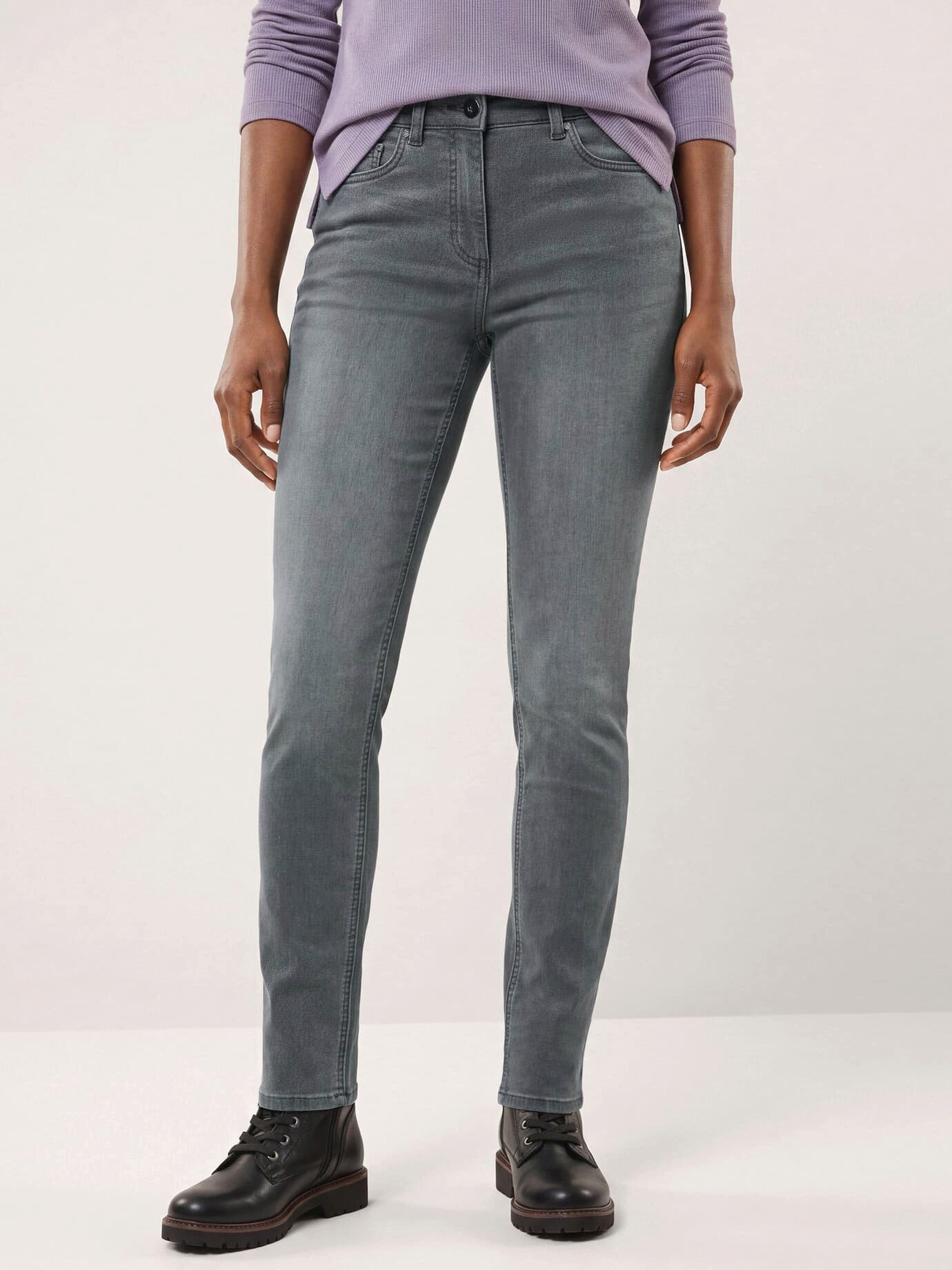 Walbusch Regular-fit-Jeans Damen Thermo Jeans aus Joggdenim Regular fit, modern, atmungsaktiv, wärmend, Langgröße