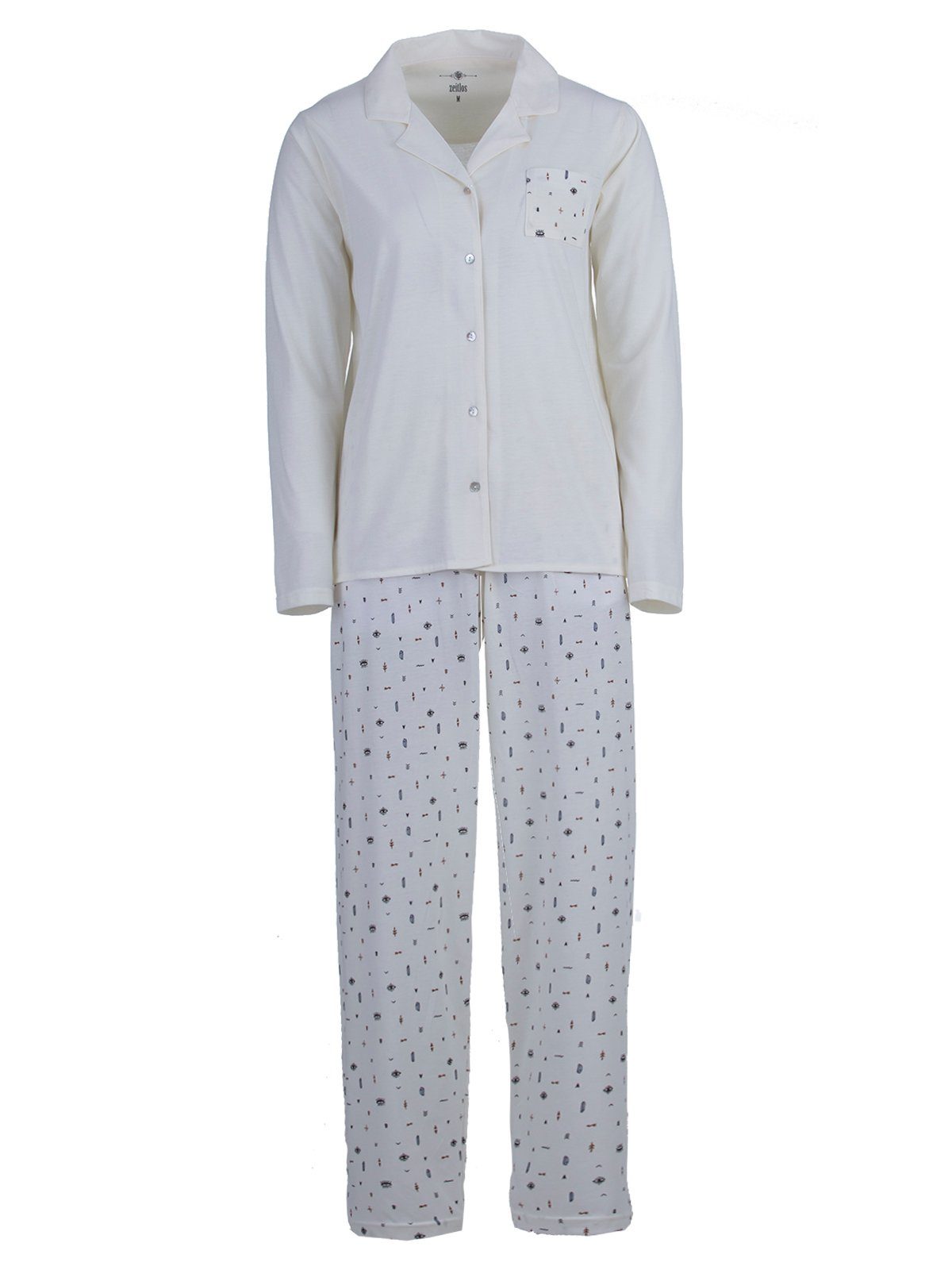 zeitlos Schlafanzug Pyjama Set Langarm - Auge günstig online kaufen