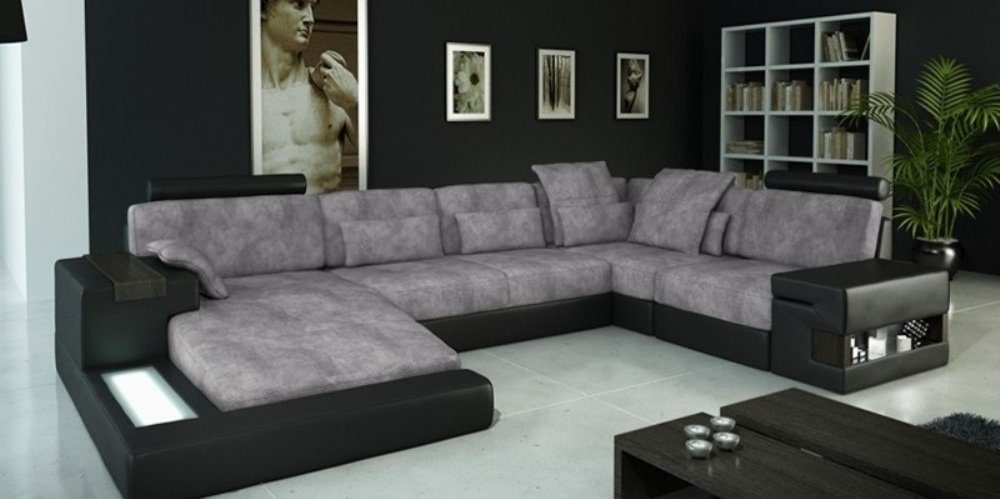 JVmoebel Bellini XXL Big Polster Wohnlandschaft Ecksofa, Couch Sofa Design Ledersofa