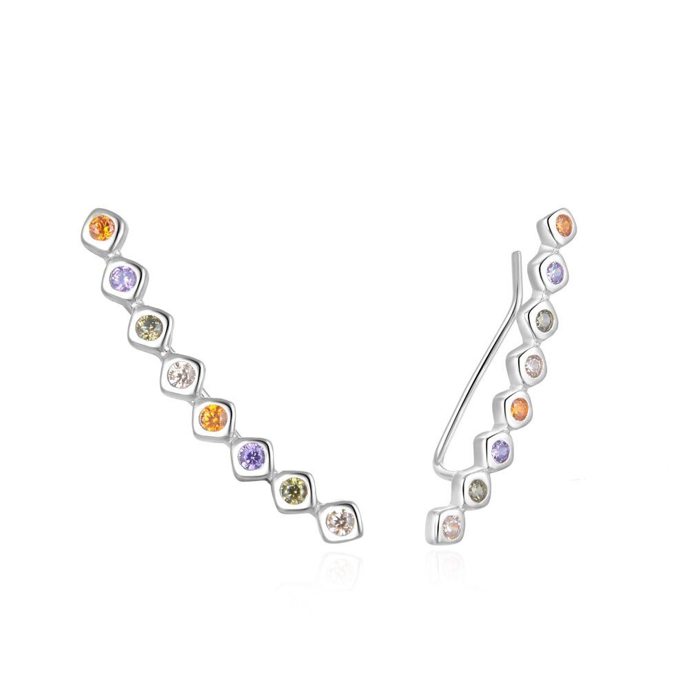 MOISS Ohrring-Set Playful longitudinal earrings made of silver E0002383