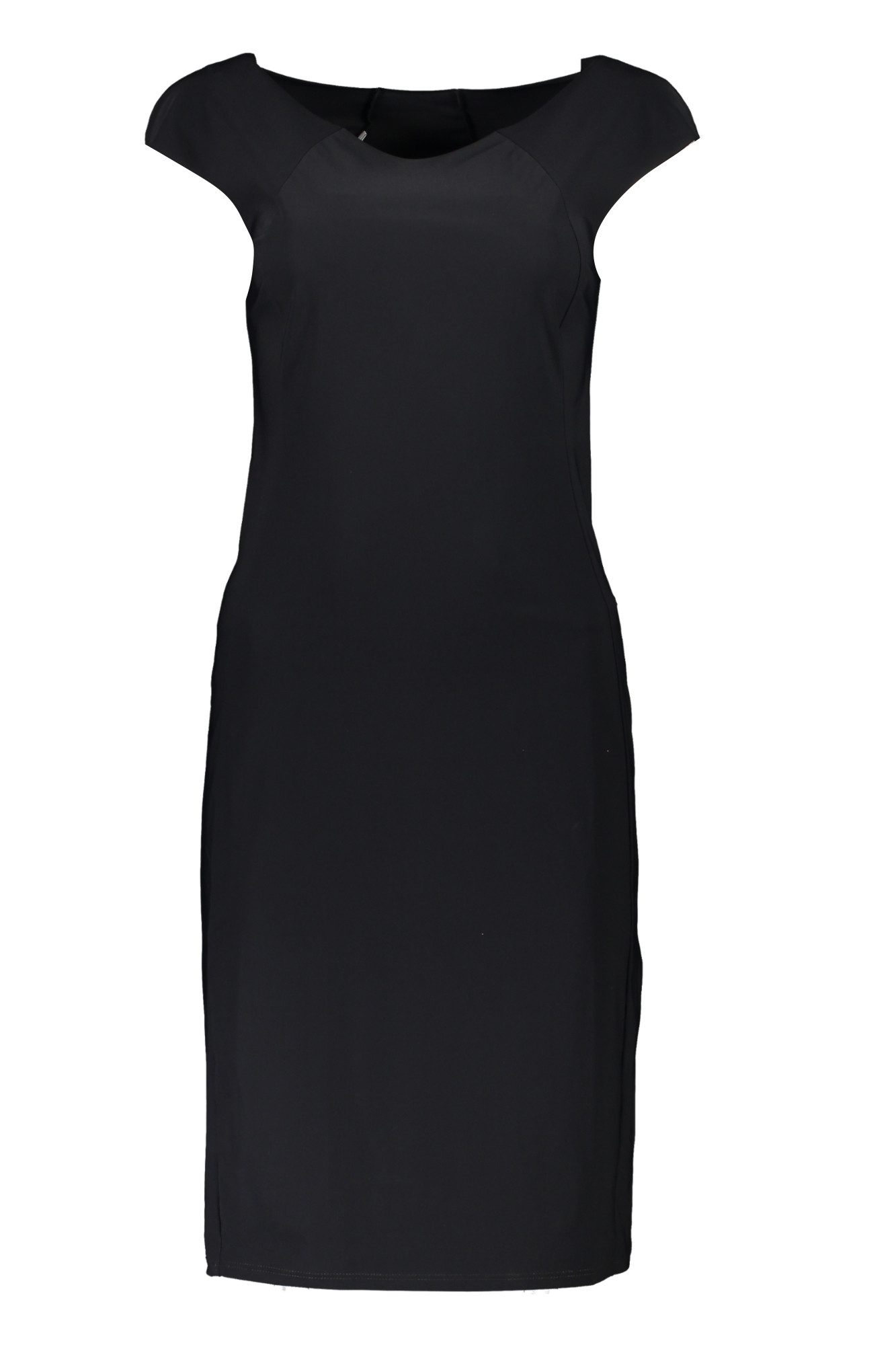 Patrizia Pepe Partykleid Elegantes Schwarzes Damenkleid mit U-Boot-Ausschnitt und Breiten Träg