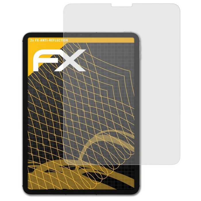 atFoliX Schutzfolie für Apple iPad Pro 11 2021 (2 Folien) Entspiegelnd und stoßdämpfend