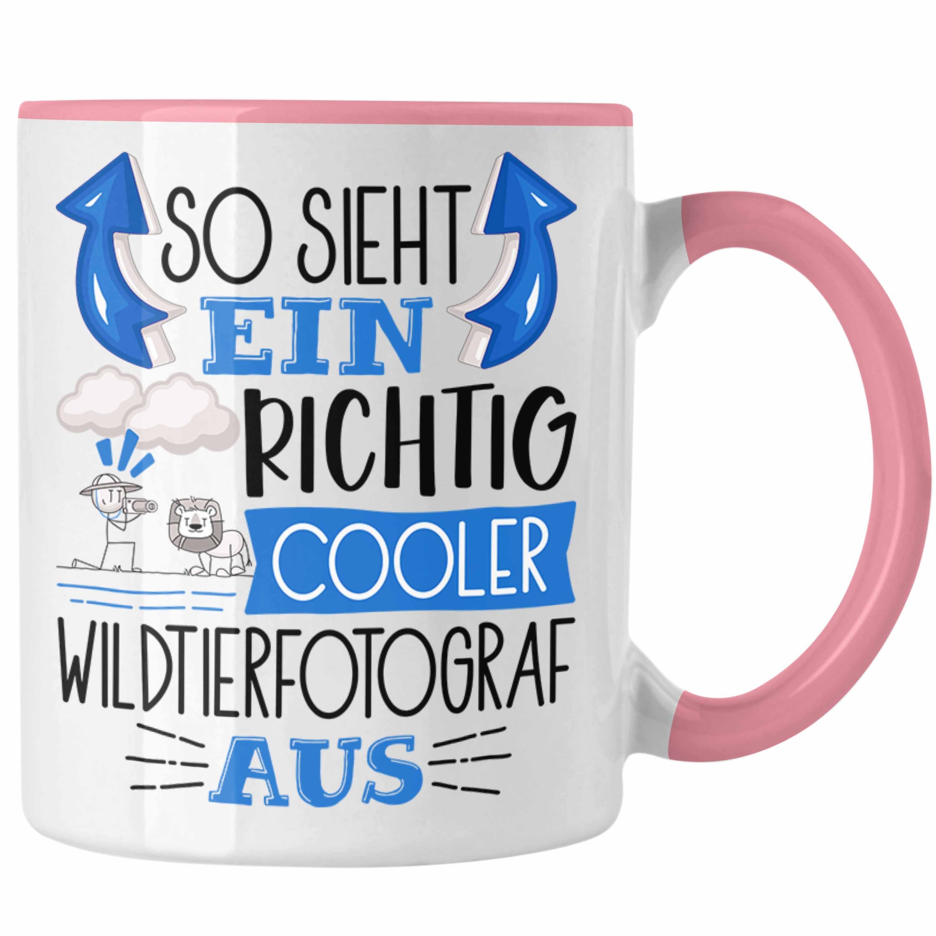 Trendation Tasse So Sieht Ein Richtig Cooler Wildtierfotograf Aus Tasse Geschenk für Wi Rosa