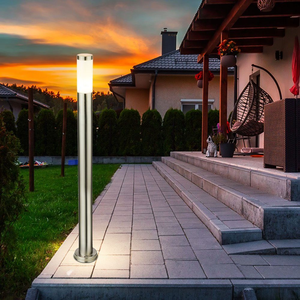 etc-shop LED Außen-Stehlampe, Leuchtmittel inklusive, Außen Warmweiß, Stehleuchte Garten Außenleuchte Sockelleuchte Standlampe