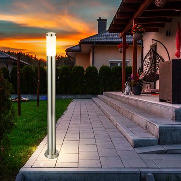etc-shop LED Außen-Stehlampe, Leuchtmittel inklusive, Warmweiß, Stehleuchte Außen Sockelleuchte Standlampe Garten Außenleuchte