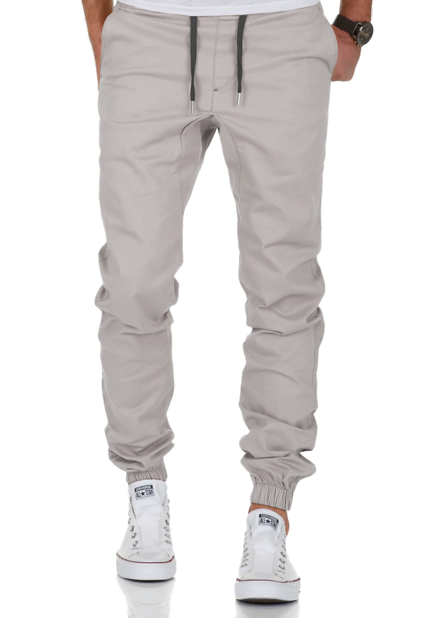 REPUBLIX Stretch-Hose AVILA Herren Basic Jogger Hose Chino mit Kontrast
